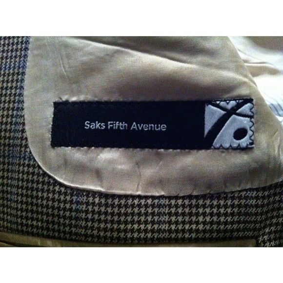 Saks Fifth Avenue SAKS FIFTH AVENUE MEN'S 100%WOOL SPORT COAT BLAZER SIZE:42L Size 42L - 9 Thumbnail