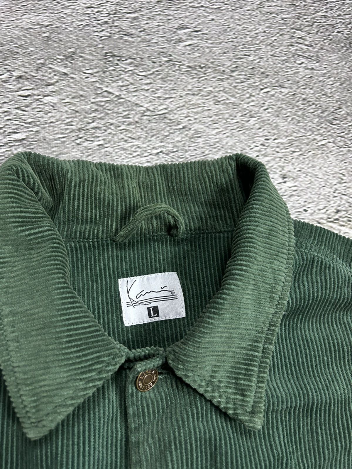 Karl Kani × Vintage Karl Kani vintage corduroy shirt green big logo spell out Size US XL / EU 56 / 4 - 3 Thumbnail