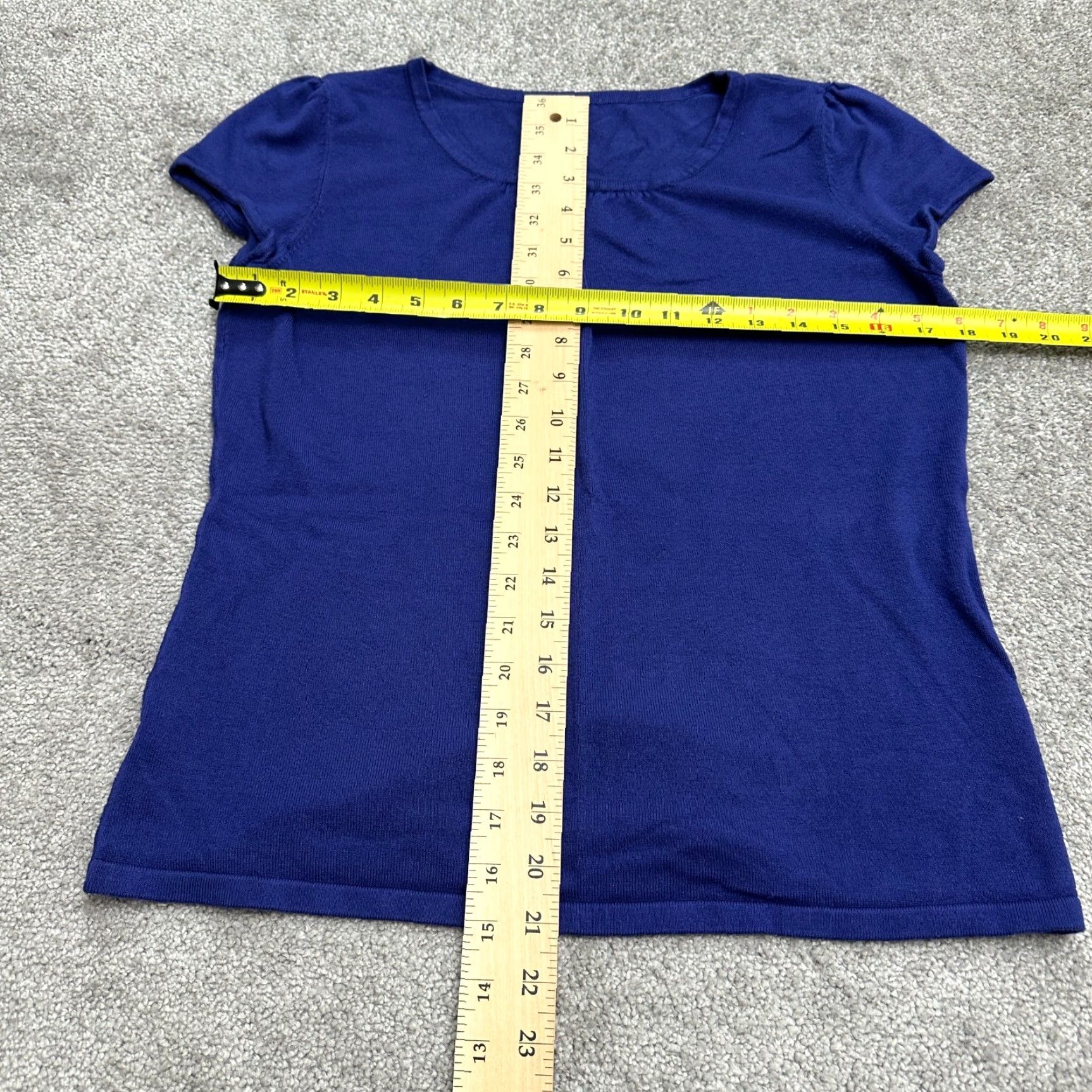 Vintage Unbranded Knit Sweater Top Womens Small Blue Short Sleeve Crew Neck Casual Size S / US 4 / IT 40 - 4 Thumbnail