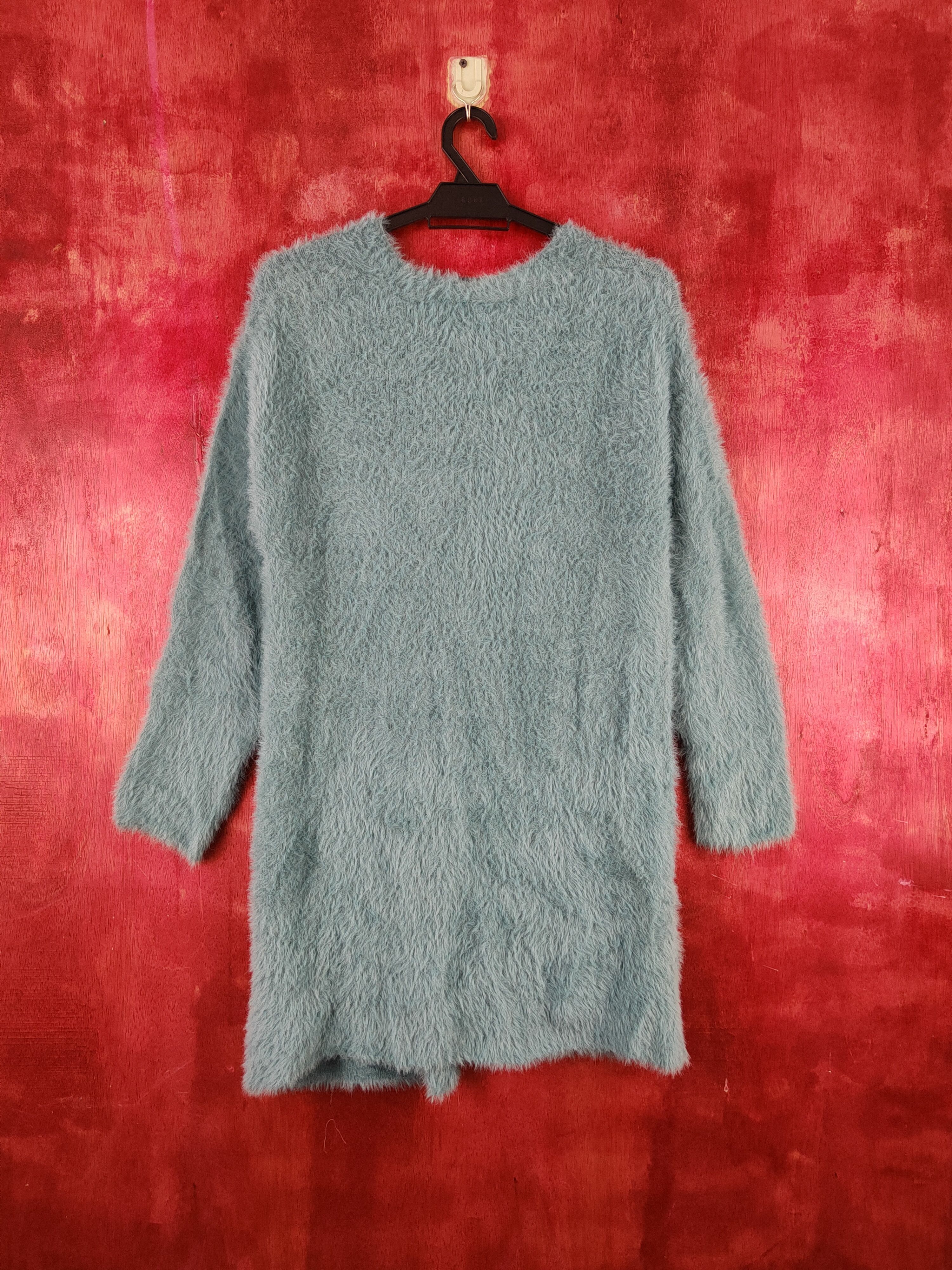 Homespun Knitwear × Japanese Brand × Vintage Dreskip Turquoise Fur Mohair Knitwear Cardigan #S2038 Size M / US 6-8 / IT 42-44 - 7 Thumbnail