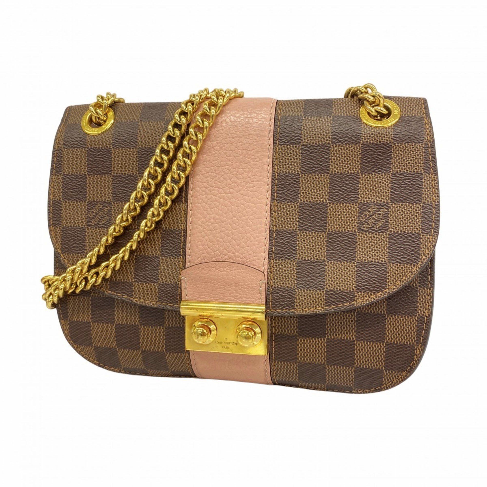 Louis Vuitton Shoulder Bag Damier White N64418 Pink Ebene Ladies, Women's