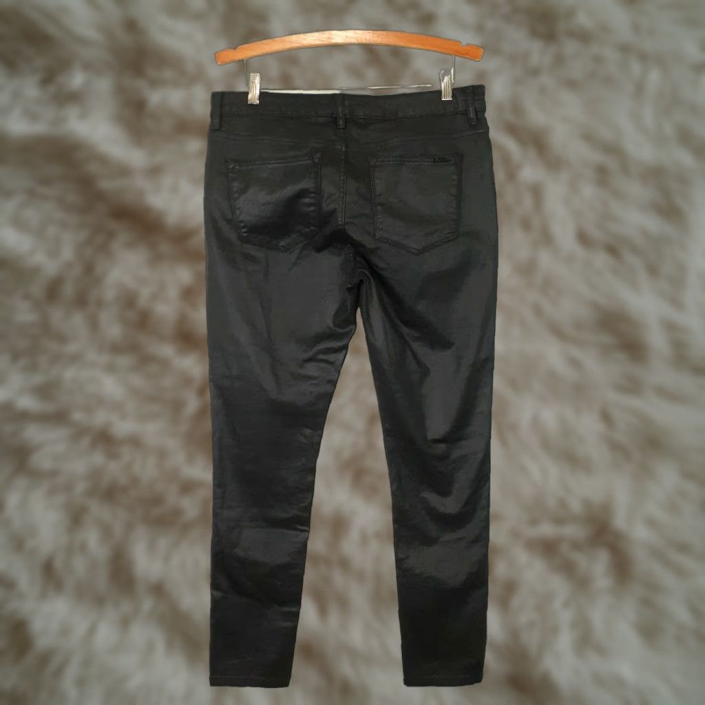 Ralph Lauren Lauren Ralph Lauren Black Label Shiny Lightweight Denim Pants Womens 34x30 Slim Tapered Inseam 30 Black Size 24" / US 00 / IT 34 - 1 Thumbnail