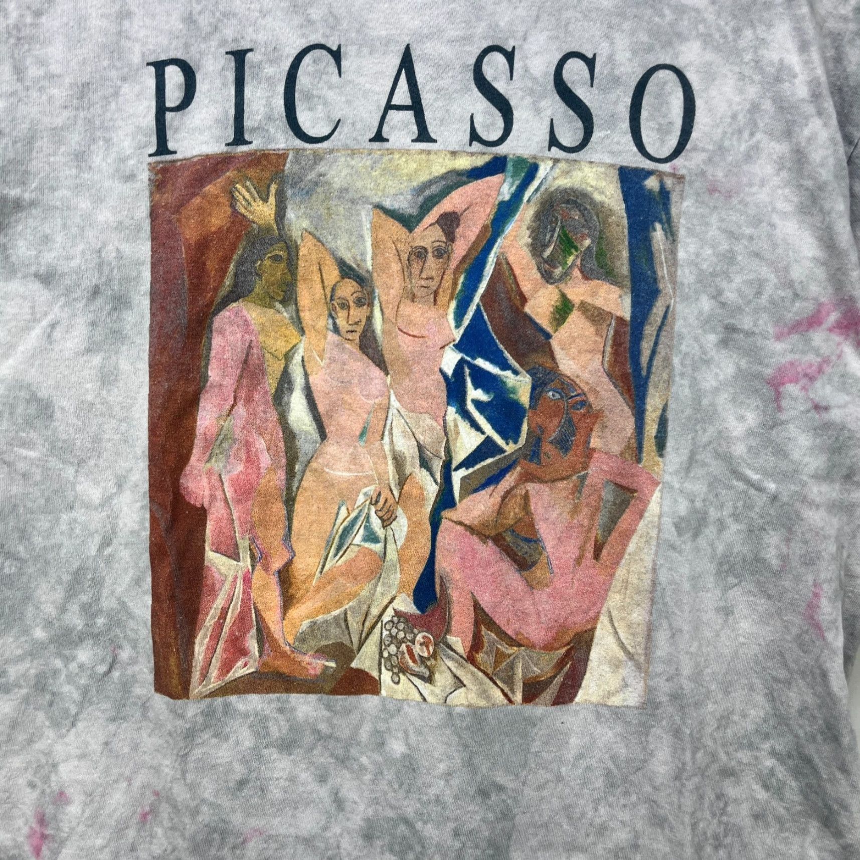 NBA VINTAGE Picasso Naked Women Art Tie-Dye T-Shirt L Gray Mens Shirt 90s? Size L / US 10 / IT 46 - 2 Thumbnail