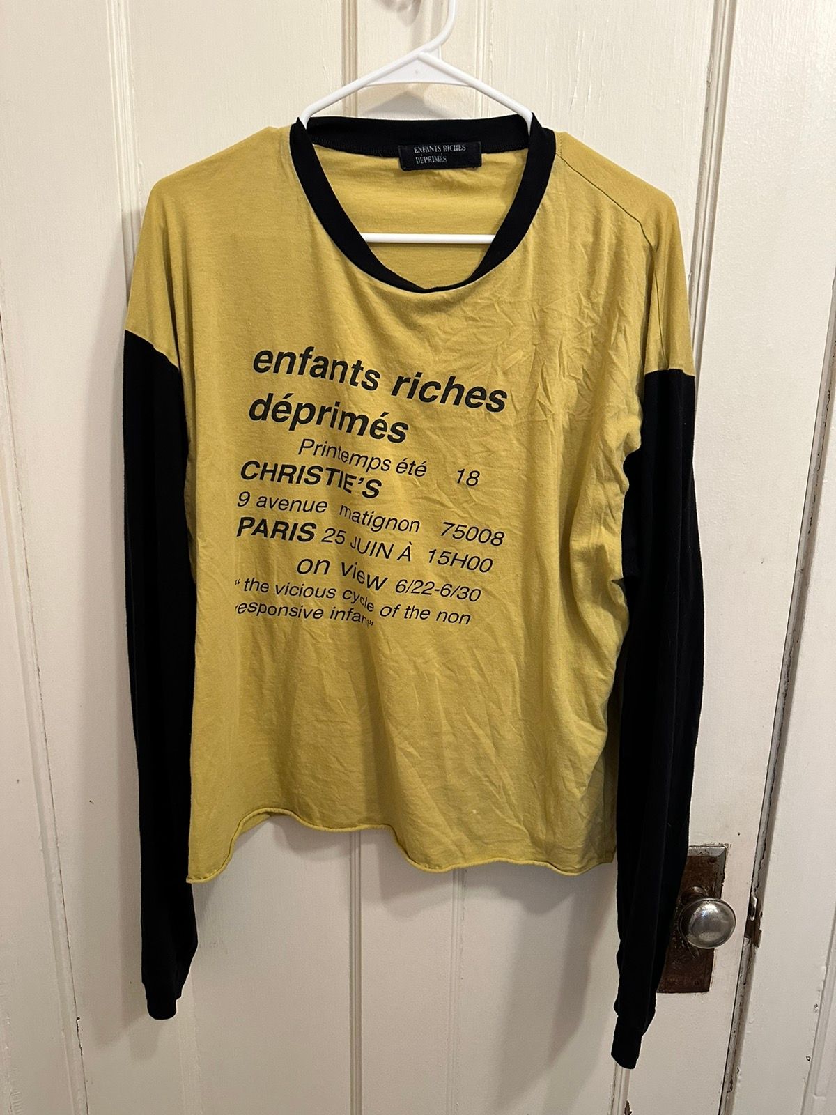 Pre-owned Enfants Riches Deprimes Christie's Art Work Long Sleeve In Yellow