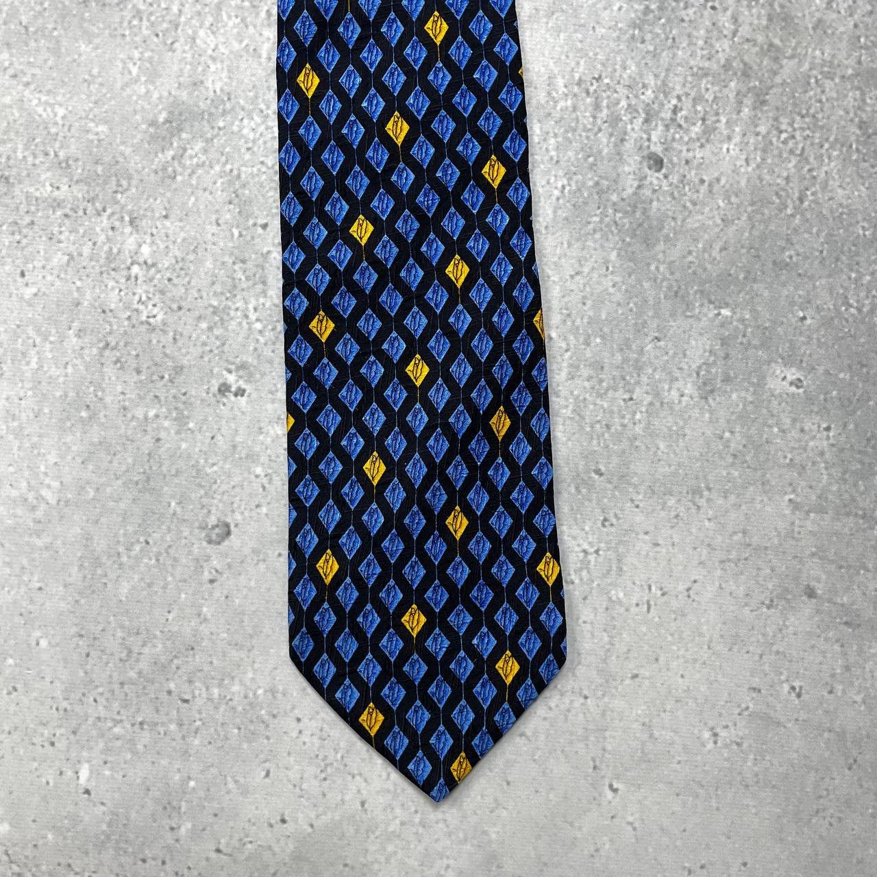Valentino Vintage Valentino Cravatte Silk Tie Blue/ Yellow Size ONE SIZE - 4 Thumbnail