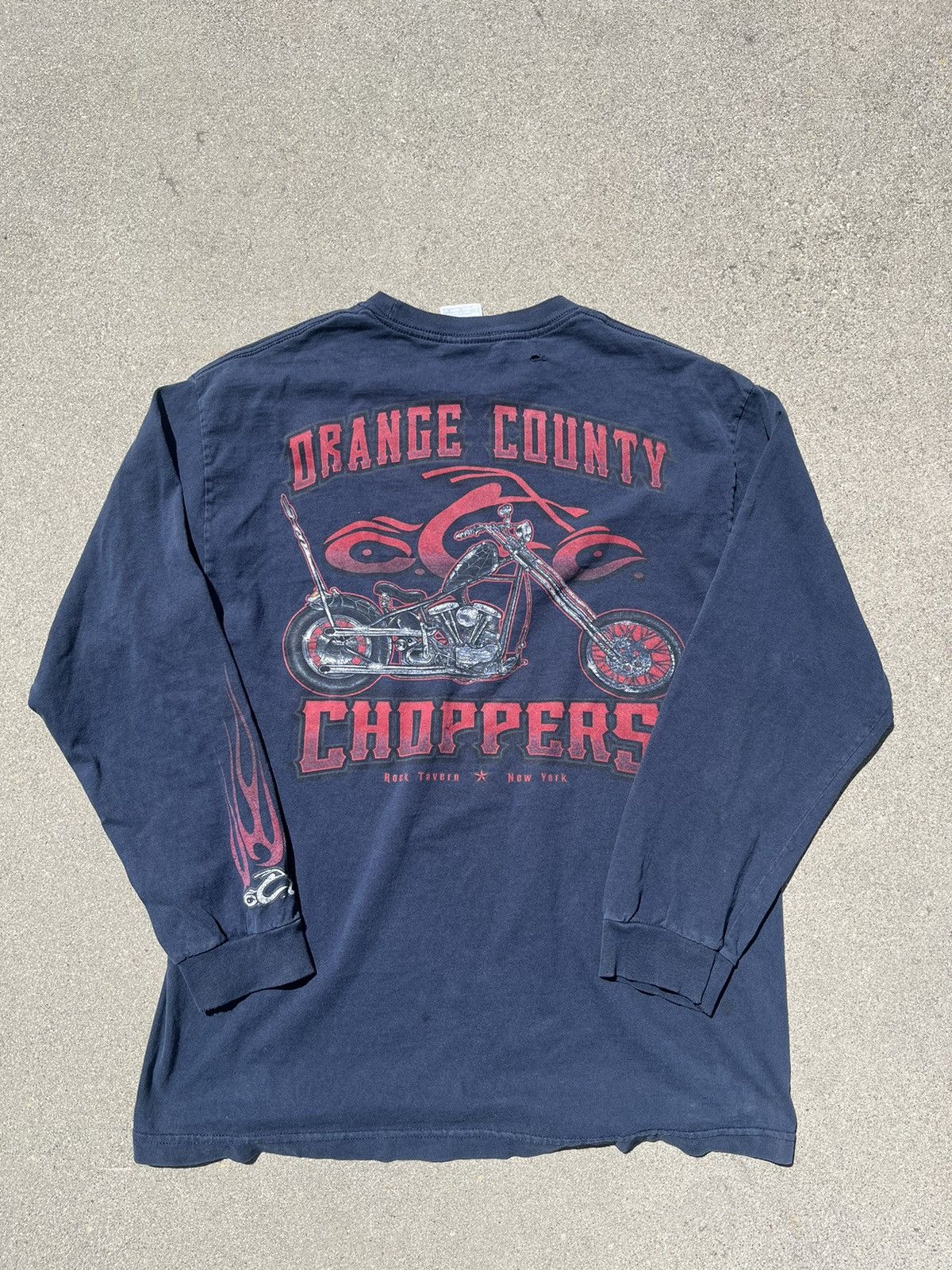 Vintage 90's Orange County Choppers Thrashed Longsleeve t-shirt Size US L / EU 52-54 / 3 - 1 Thumbnail