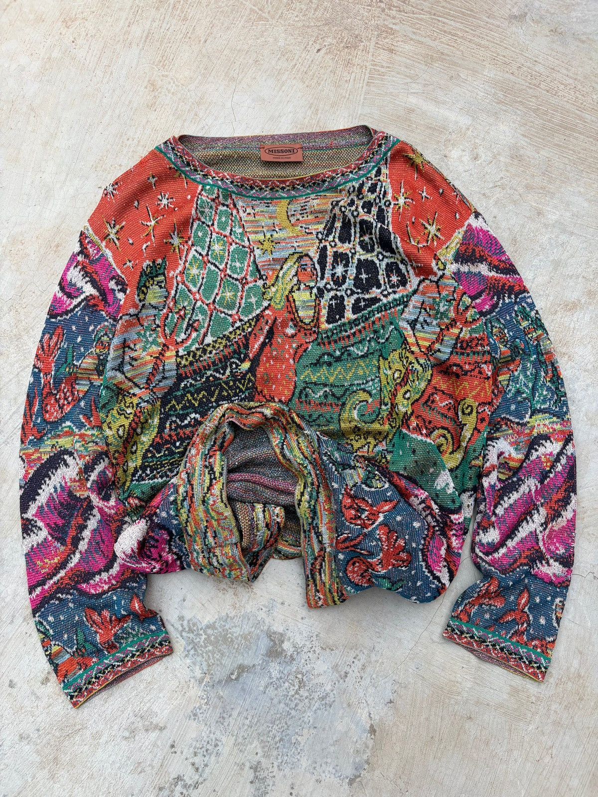 Missoni Vintage 90s Missoni 3D Knit Sweater Size US S / EU 44-46 / 1 - 2 Thumbnail