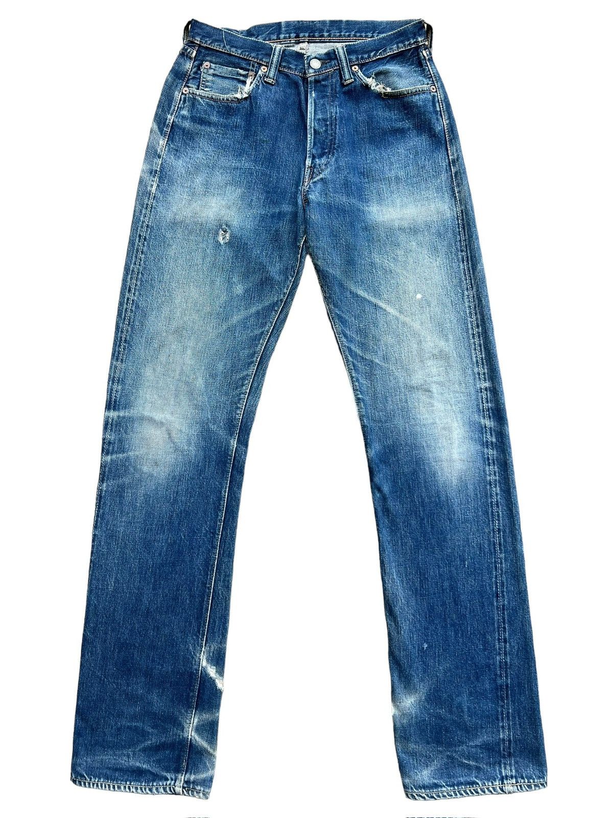 Vintage Full Count Distressed Selvedge Denim Jeans 29x33
