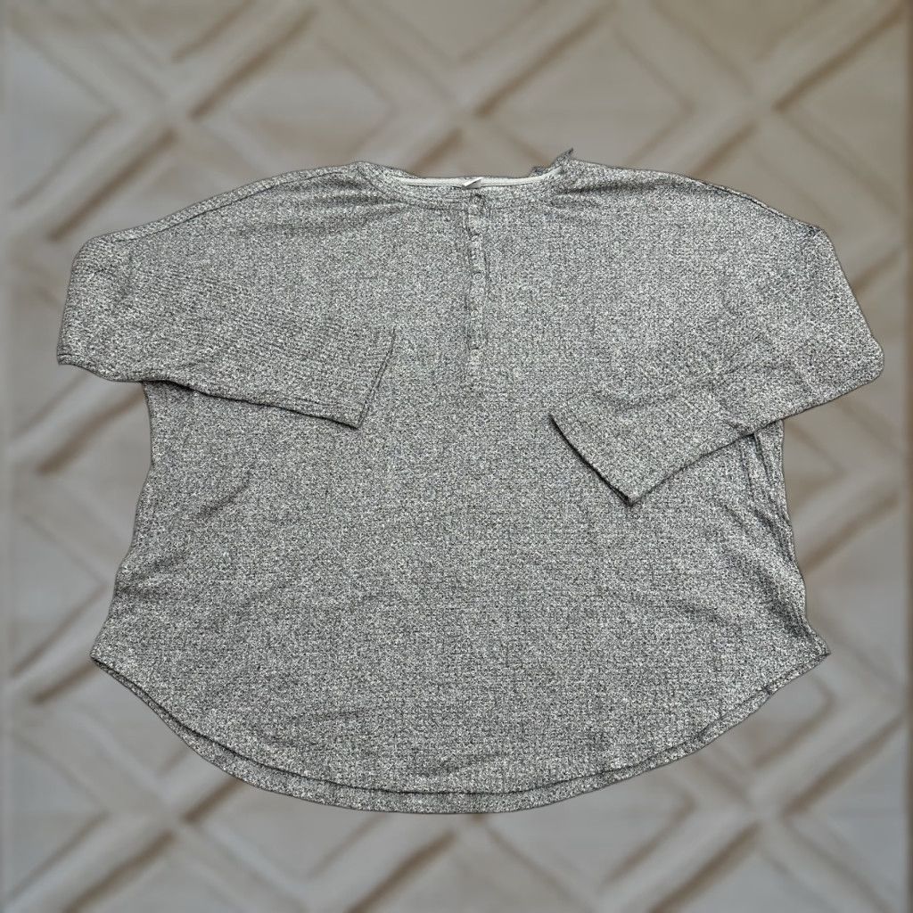 Old Navy Old Navy Henley Pullover Sweater Women L Gray Knit Casual Work Outdoor Size L / US 10 / IT 46 - 1 Thumbnail