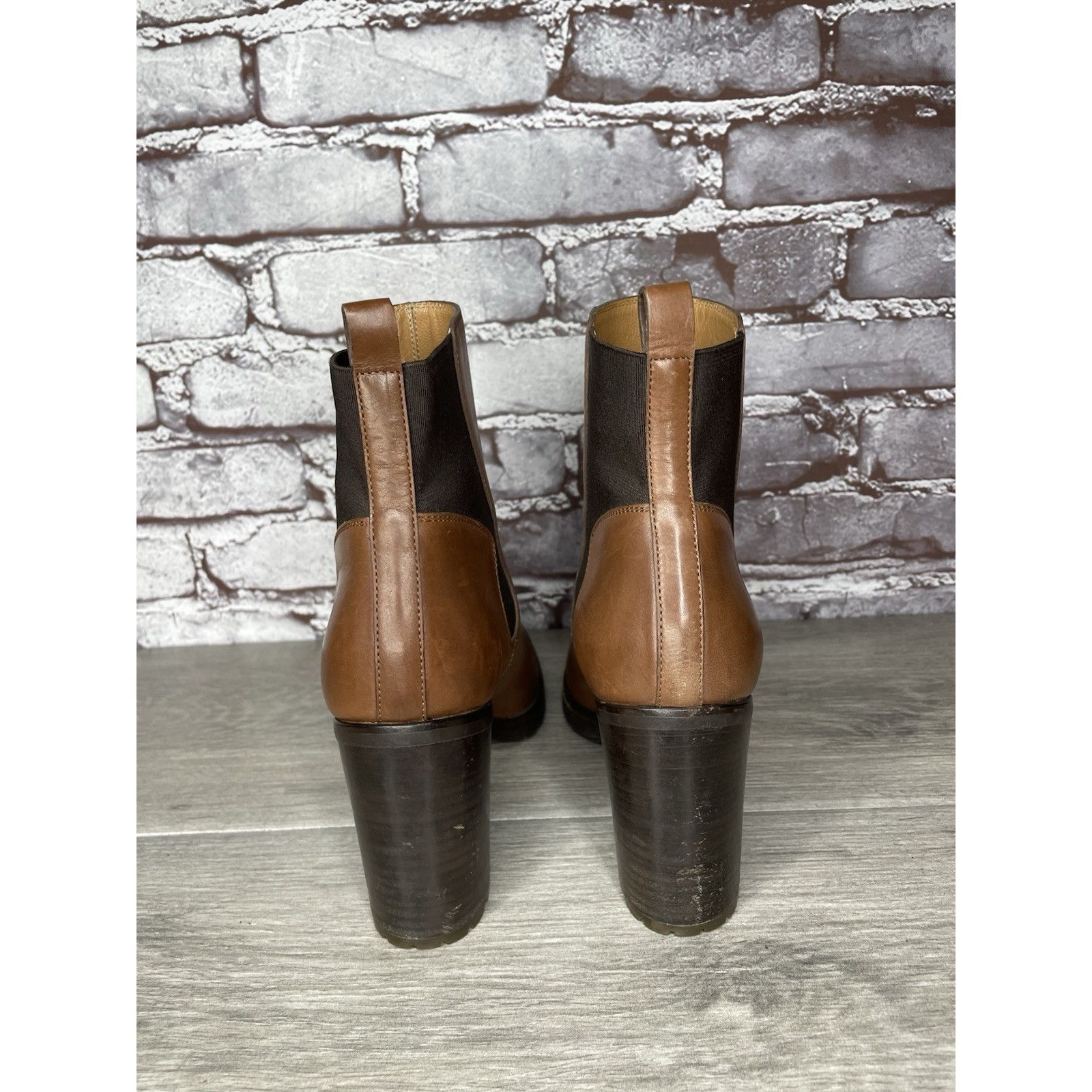 Sartore Sartore Paris Brown Leather Ankle Chelsea Vibram Heel Bootie Size US 7.5 / IT 37.5 - 19 Thumbnail