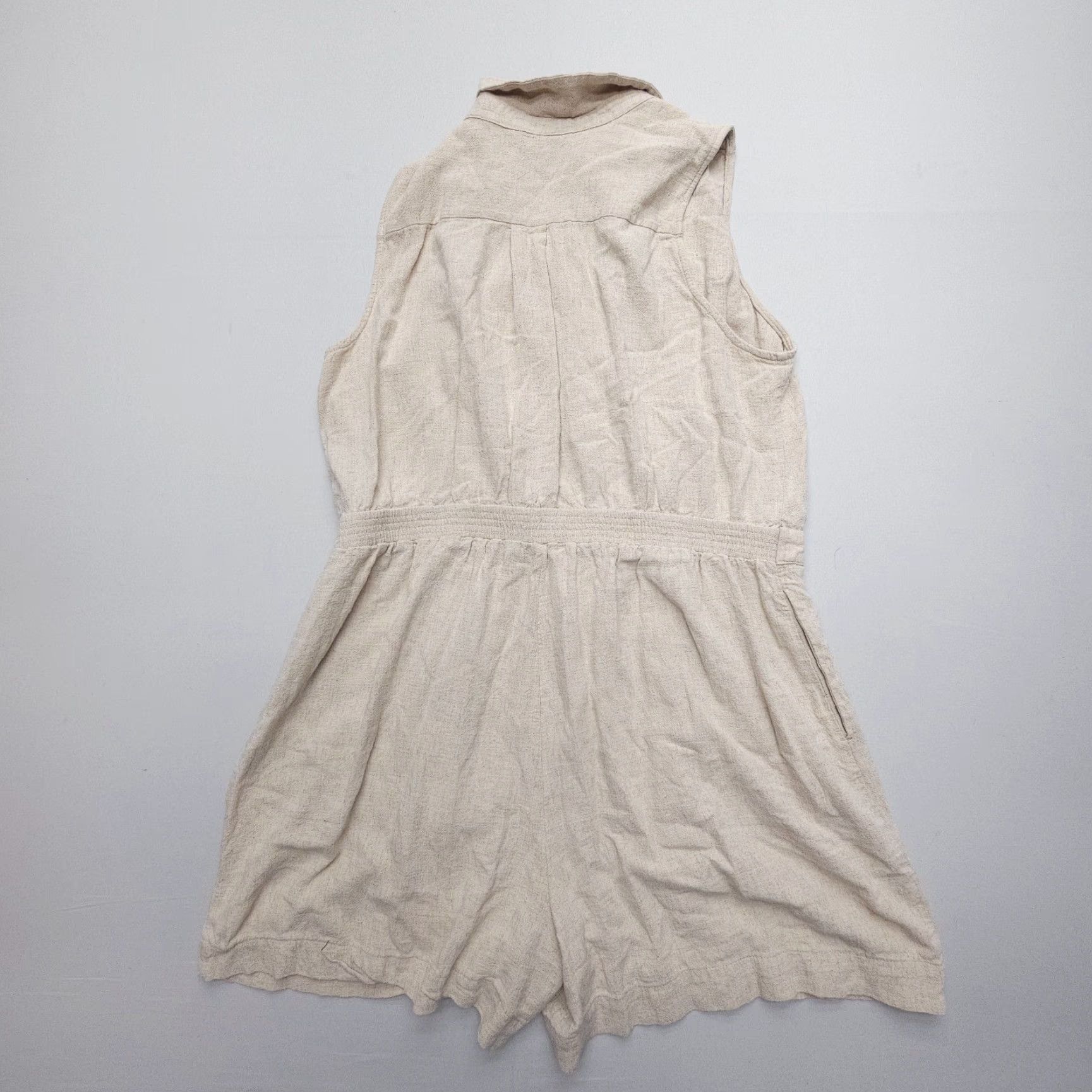 Vintage Simply Vera Vera Wang Jumpsuit Romper Women XL Beige Button Casual Minimalist Bohemian Size XL / US 12-14 / IT 48-50 - 2 Thumbnail