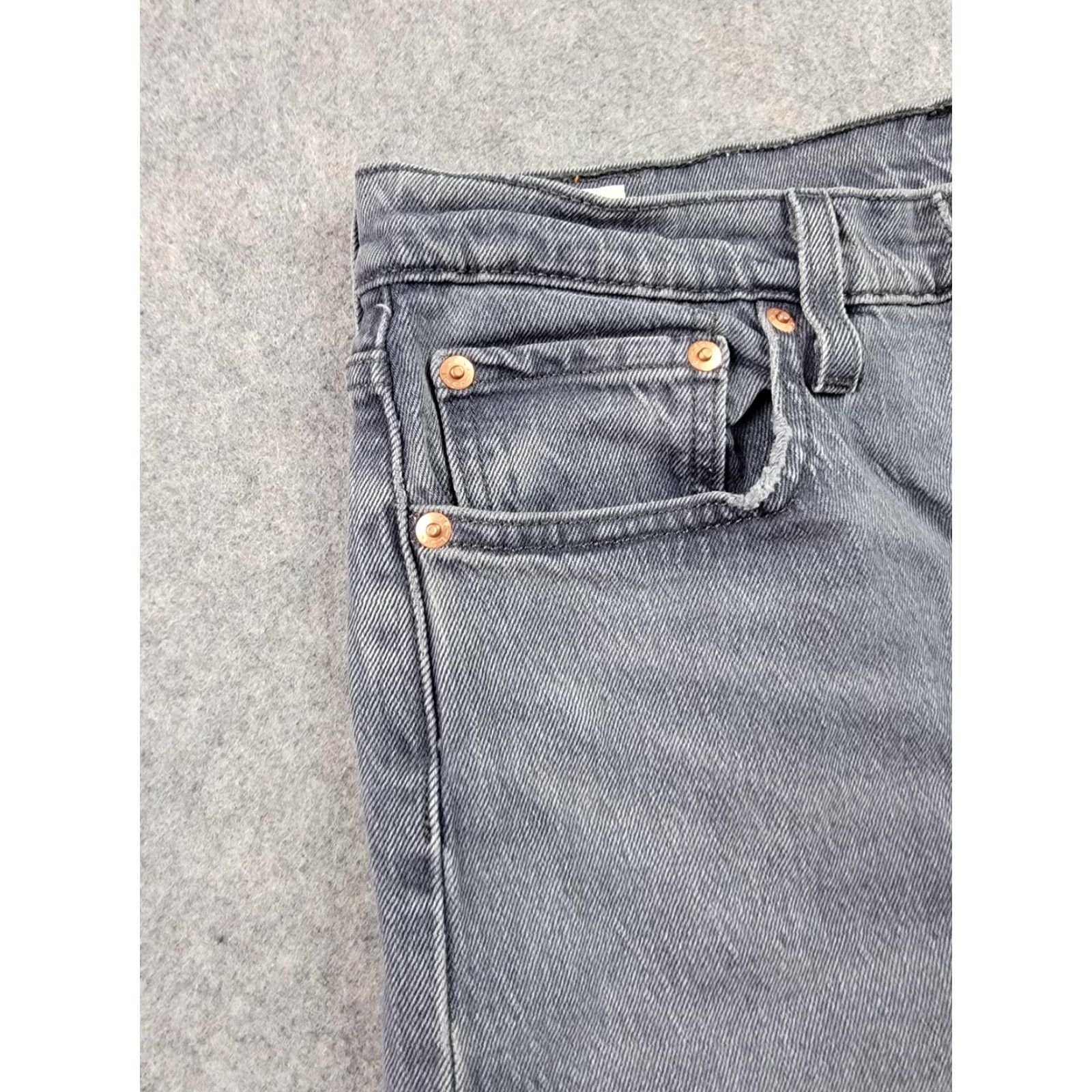 Levi's Levi's Premium 501 S Skinny Jeans Mens 29x28 Gray Button Fly Distressed Slim Denim Cotton 501 Size US 29 - 2 Thumbnail