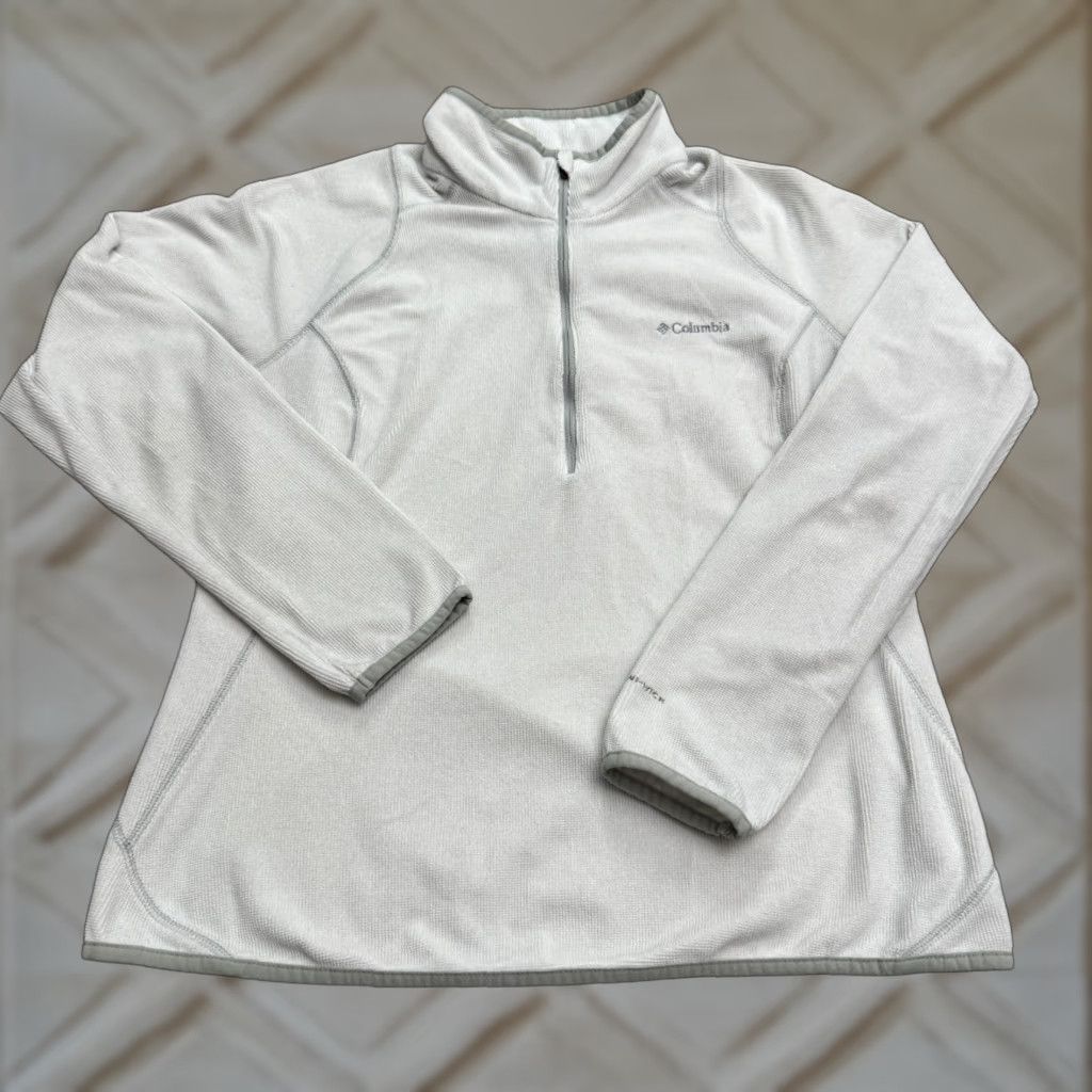 Vintage Columbia Omni Wick 1/4 Zip Pullover Jacket Women Large White Fleece Outdoor Hike Size L / US 10 / IT 46 - 1 Thumbnail