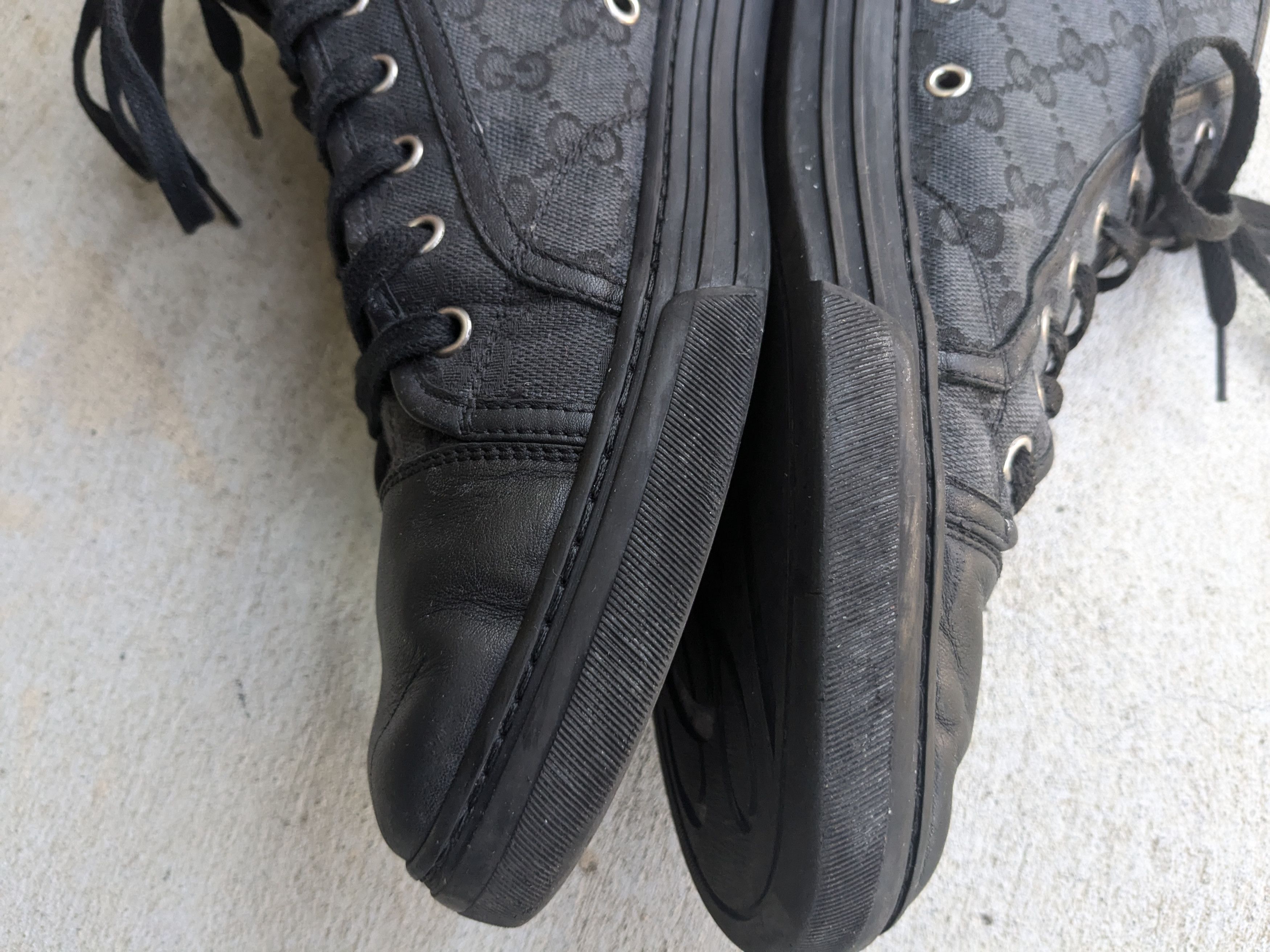 Gucci Gucci Guccissima Sneakers 10.5 Black Monogram Leather Size US 10.5 / EU 43-44 - 8 Thumbnail