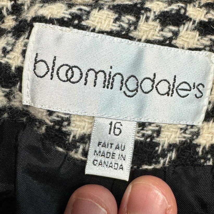 Bloomingdale's NEW Bloomingdales Women's Vintage 90's Wool Plaid Peacoat Size M / US 6-8 / IT 42-44 - 7 Thumbnail