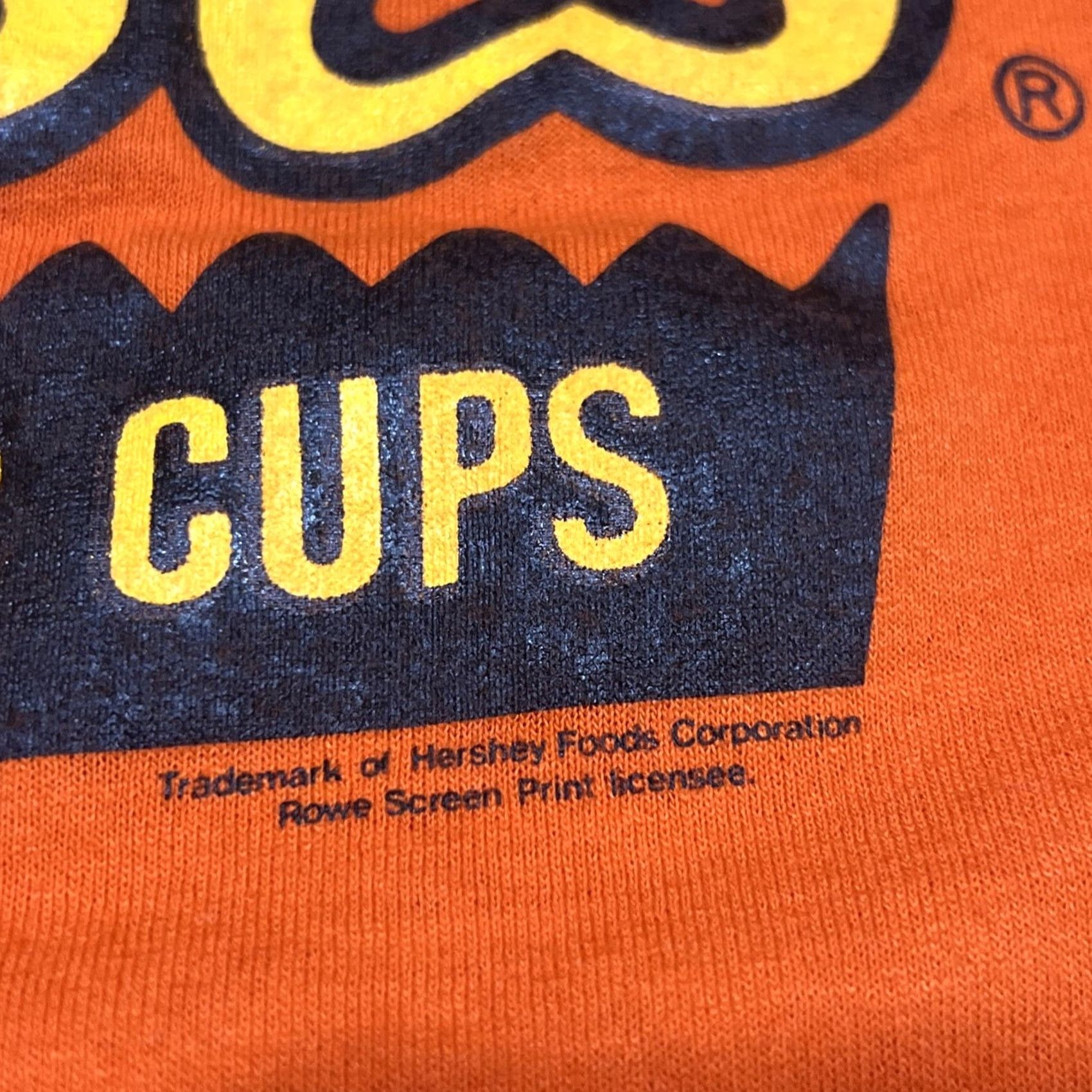 Peanuts VINTAGE Reese's Peanut Butter Cups T Shirt L Orange 90s Single Stitch Mens Size US L / EU 52-54 / 3 - 3 Thumbnail