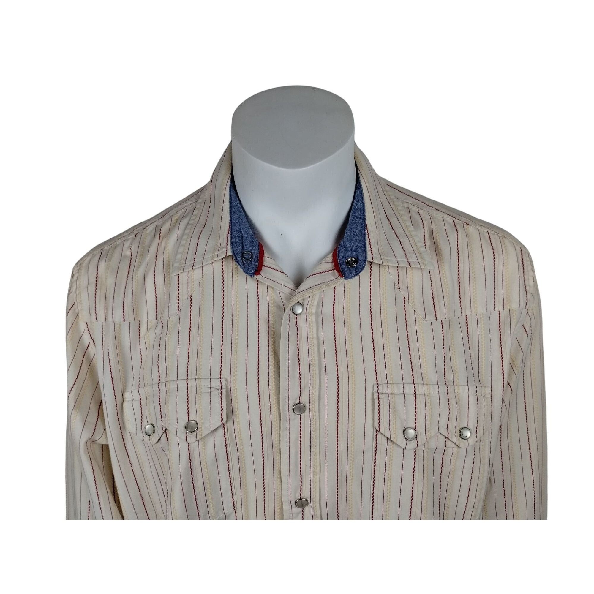 Tommy Jeans Tommy Jeans Mens XL Off White Beige Long Sleeve Button Down Size US XL / EU 56 / 4 - 2 Thumbnail