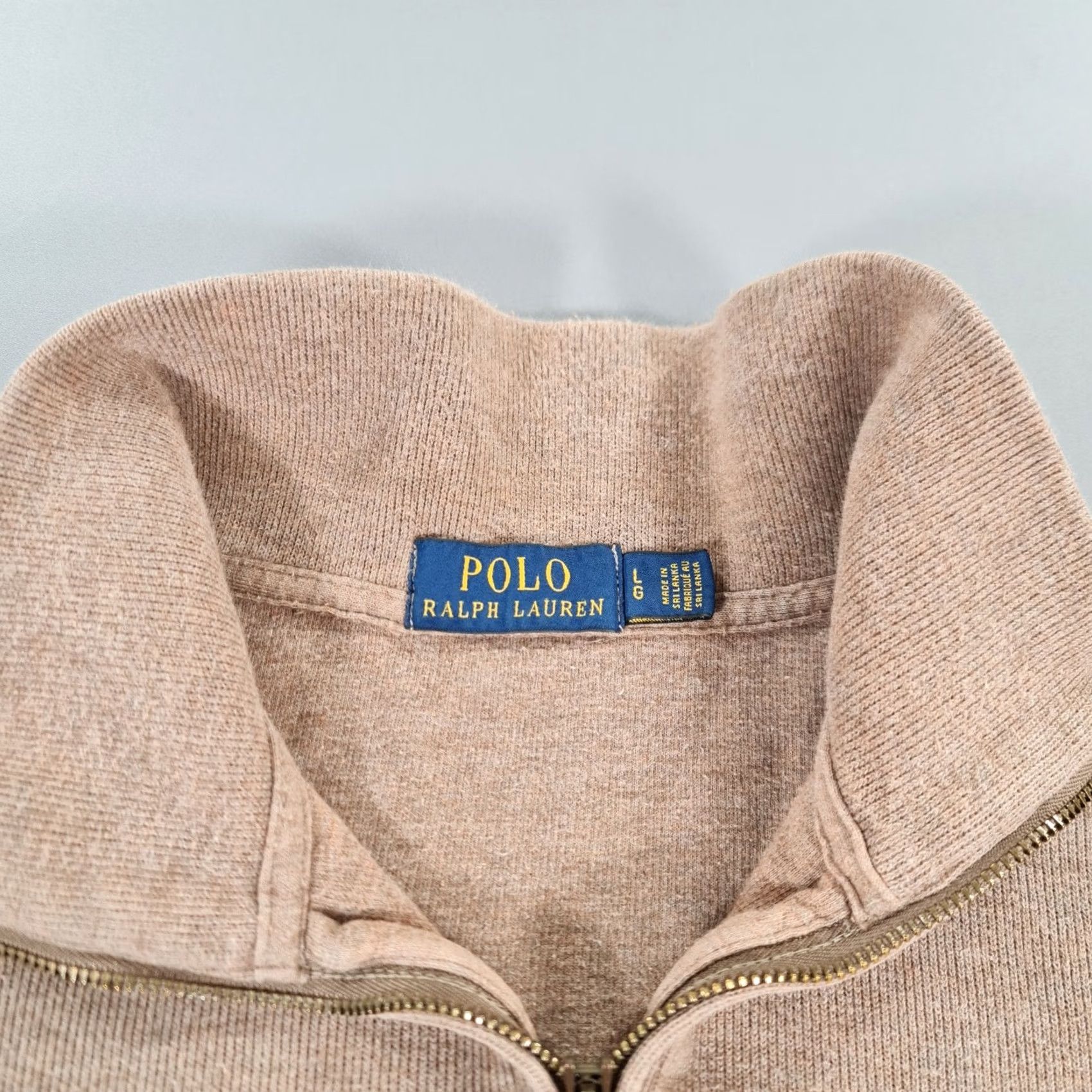 Polo Ralph Lauren Polo Ralph Lauren Mens Jumper Brown Large Quarter Zip Knit Pullover Cotton Size US M / EU 48-50 / 2 - 3 Thumbnail