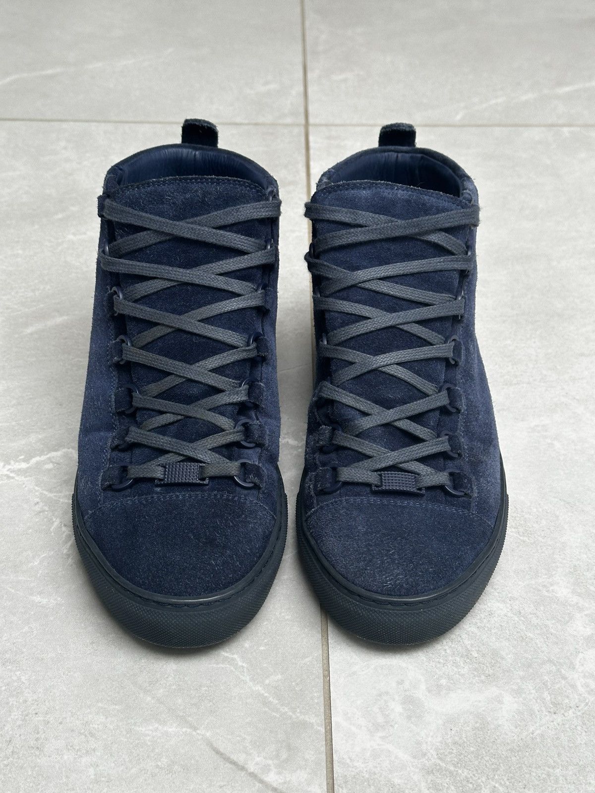 Balenciaga Balenciaga Arena High Dark Blue / Navy Suede Leather 40 EU Size US 8.5 / EU 41-42 - 5 Thumbnail