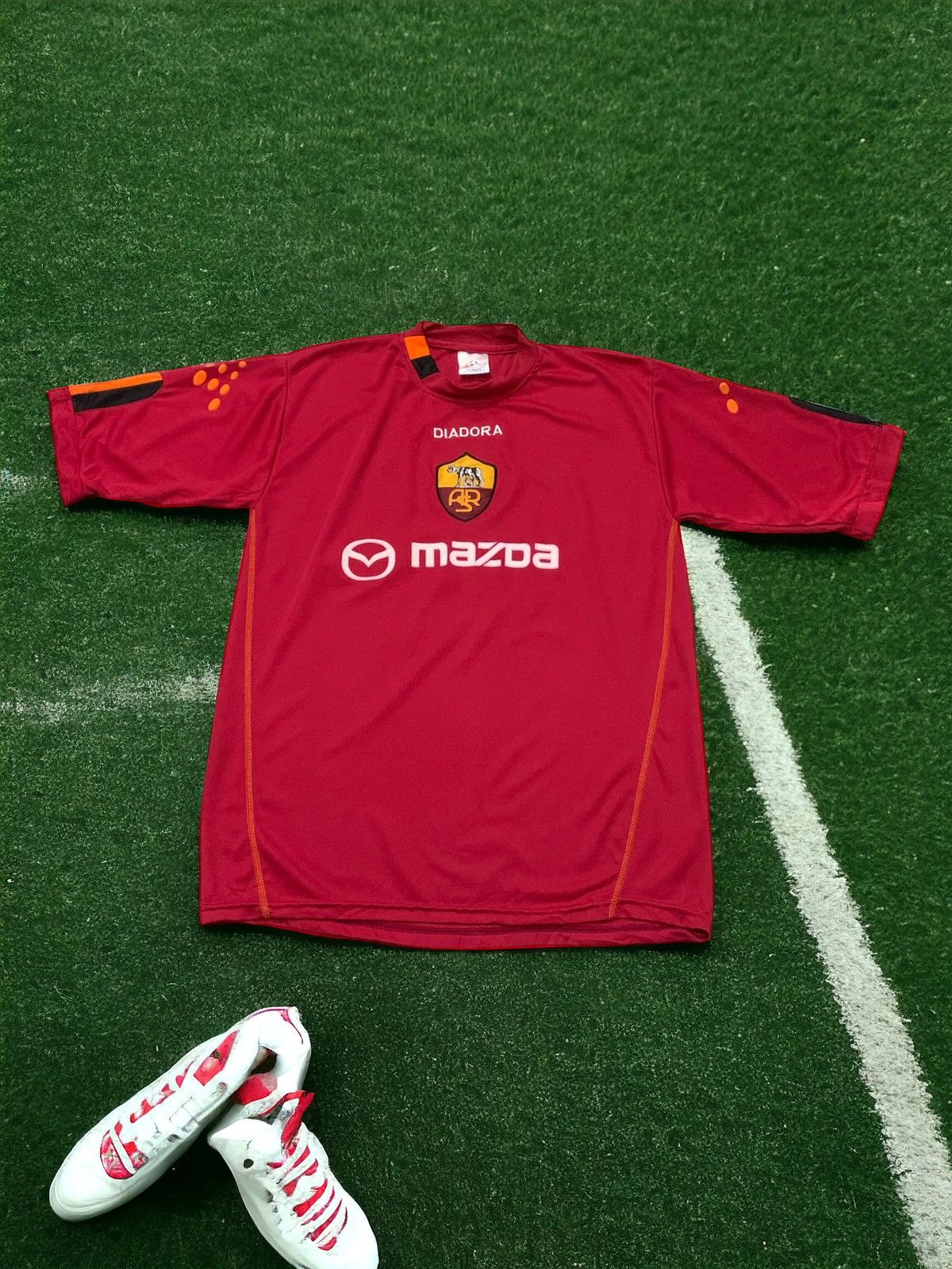 Diadora × Vintage Vintage As Roma Soccer Jersey 2003/04 Size US L / EU 52-54 / 3 - 1 Thumbnail