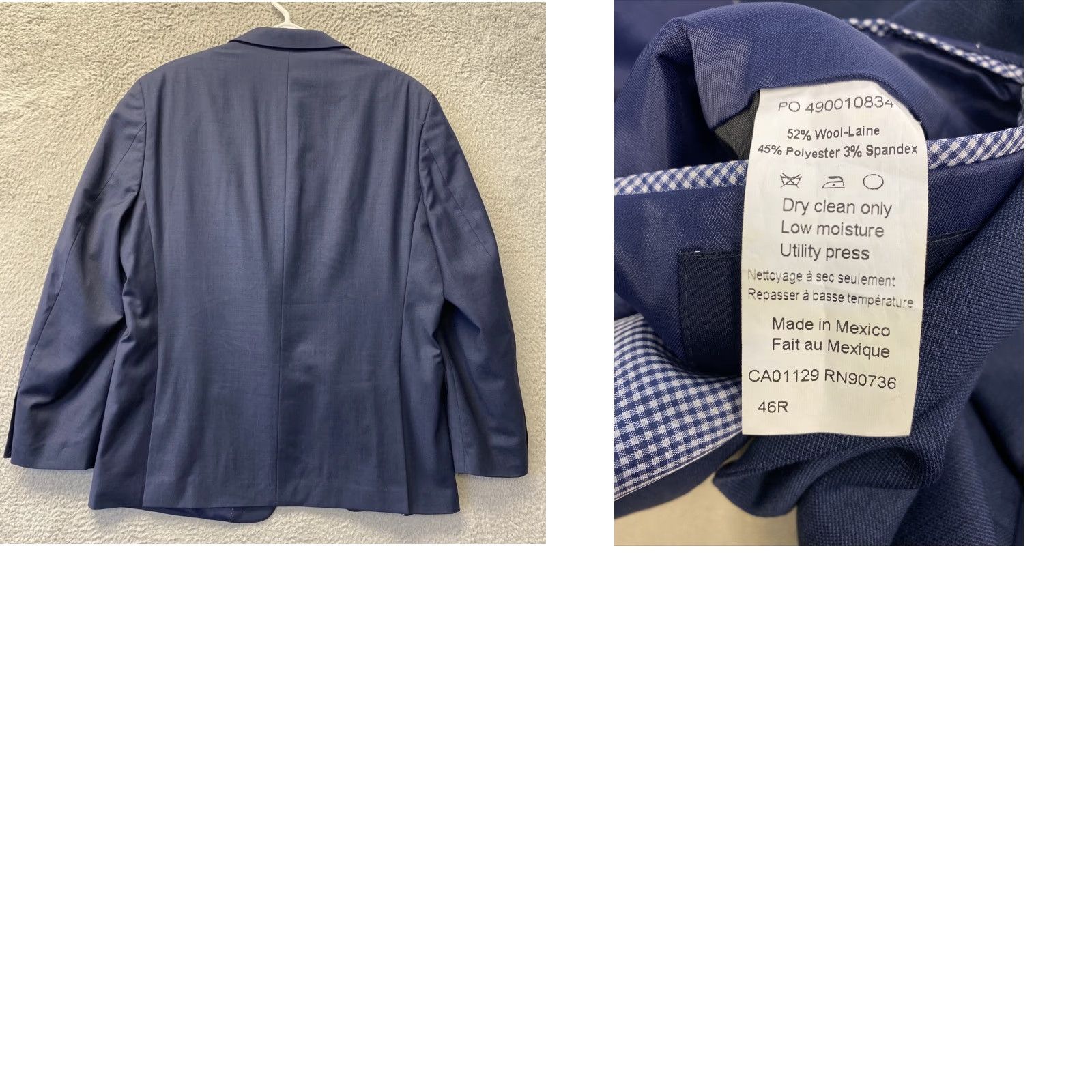 Tommy Hilfiger VINTAGE Tommy Hilfiger Suit Jacket BlazeNavy Blue 46R Wool Blend / 99-1 Men Blazer Wool Fall Spring Winter Size 46R - 9 Thumbnail