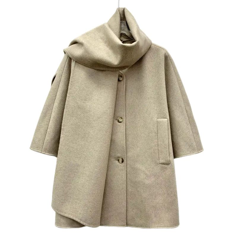 Max Mara MaxMara Beige Cashmere Women's Coat 0089 Size ONE SIZE - 1 Thumbnail