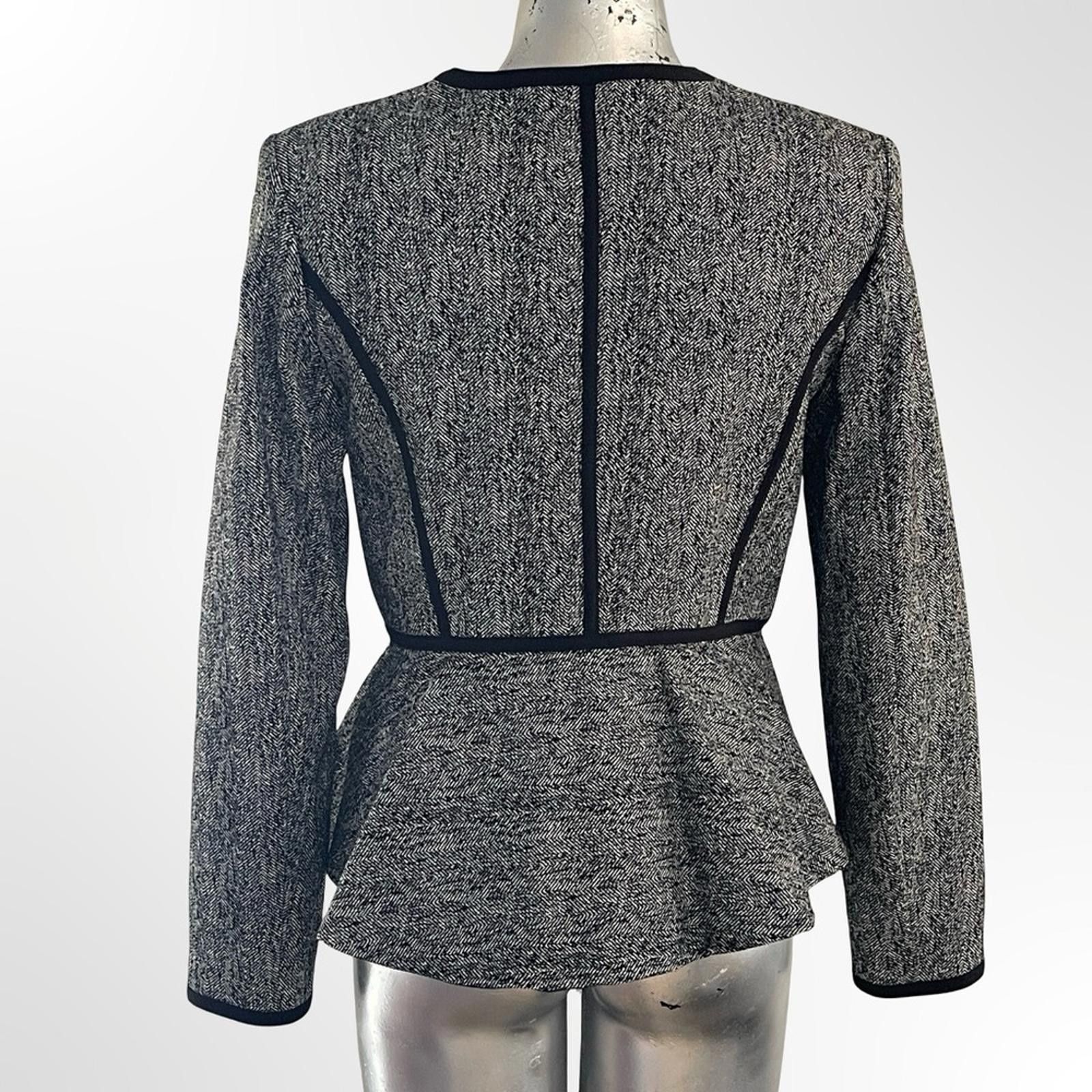 DKNY DKNY Black and Gray Textured Blazer in Size 6 - NWOT Size M / US 6-8 / IT 42-44 - 3 Thumbnail