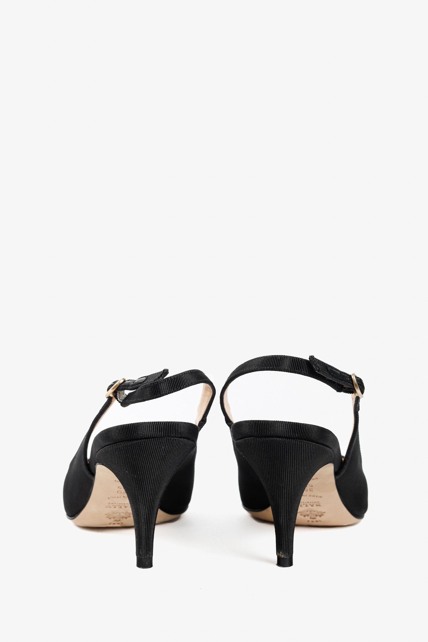 Bally Bally Ciel Black Fabric Slingback Pointed-Toe Heels Size US 5.5 / IT 35.5 - 3 Thumbnail