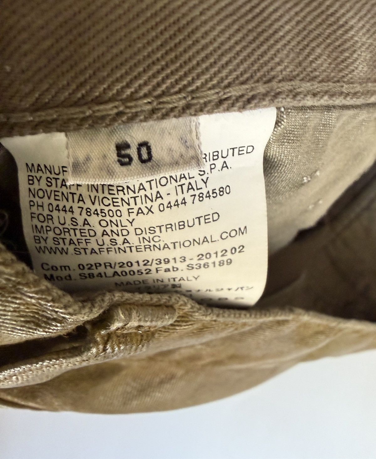 Marc Jacobs Marc Jacobs COLLECTION Waxed Cotton Distressed Gold Jeans Size US 34 / EU 50 - 7 Thumbnail