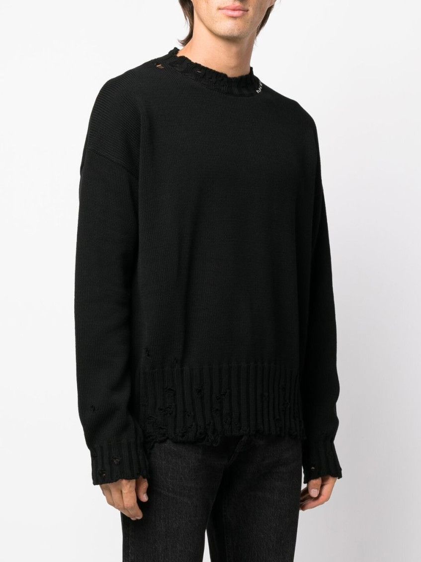 Marni MARNI BLACK DECONSTRUCTED SWEATER Size US L / EU 52-54 / 3 - 1 Thumbnail
