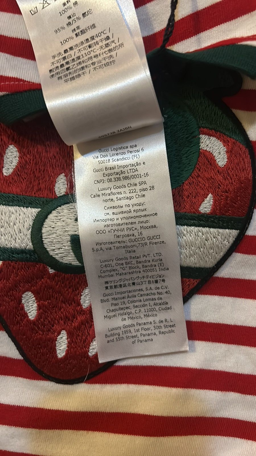 Gucci Gucci Pet Strawberry Cotton striped T-shirt size S Size ONE SIZE - 8 Thumbnail