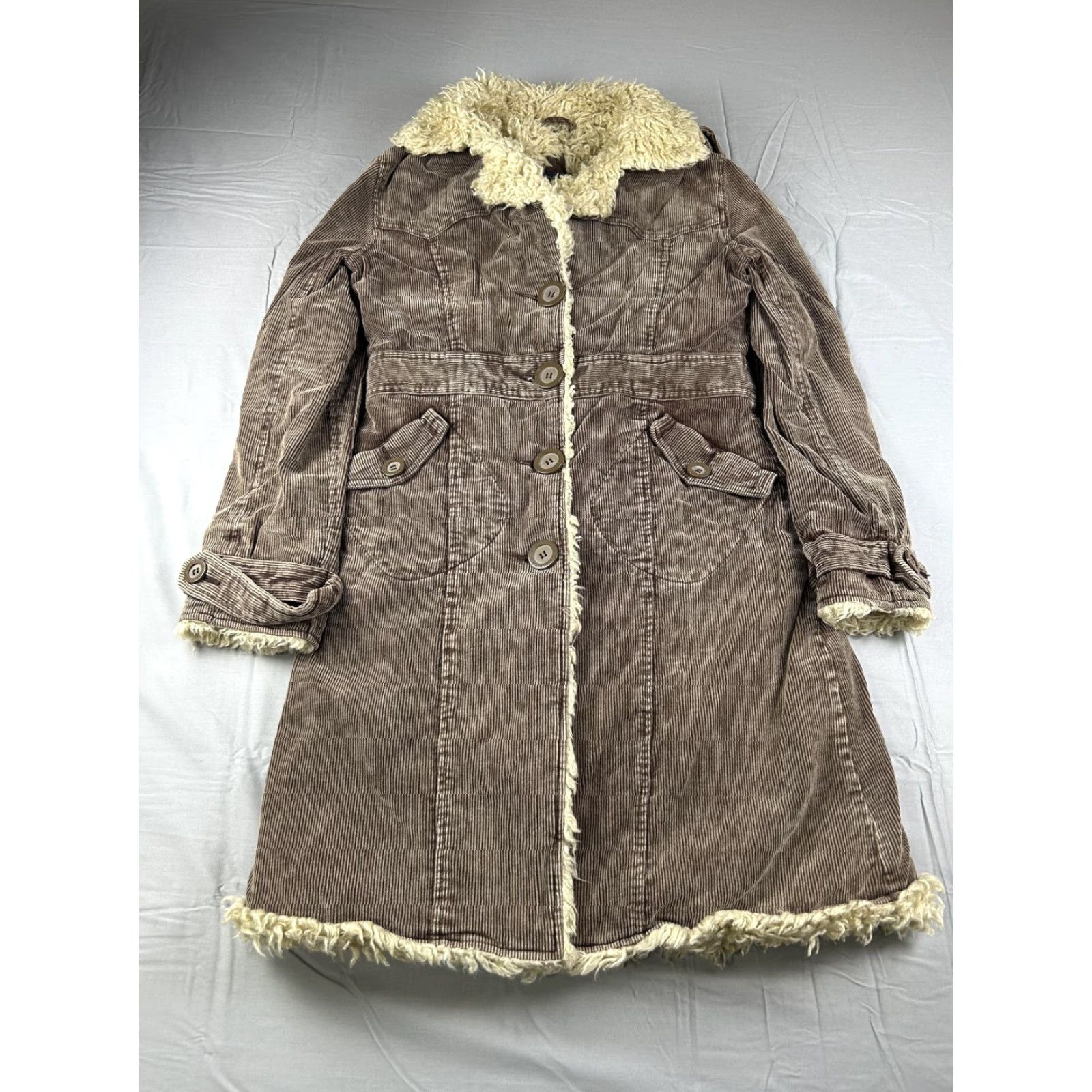 Steve Madden VINTAGE Steve Madden Coat Womens Small Brown Corduroy Sherpa Western 90s yoke Size S / US 4 / IT 40 - 2 Thumbnail