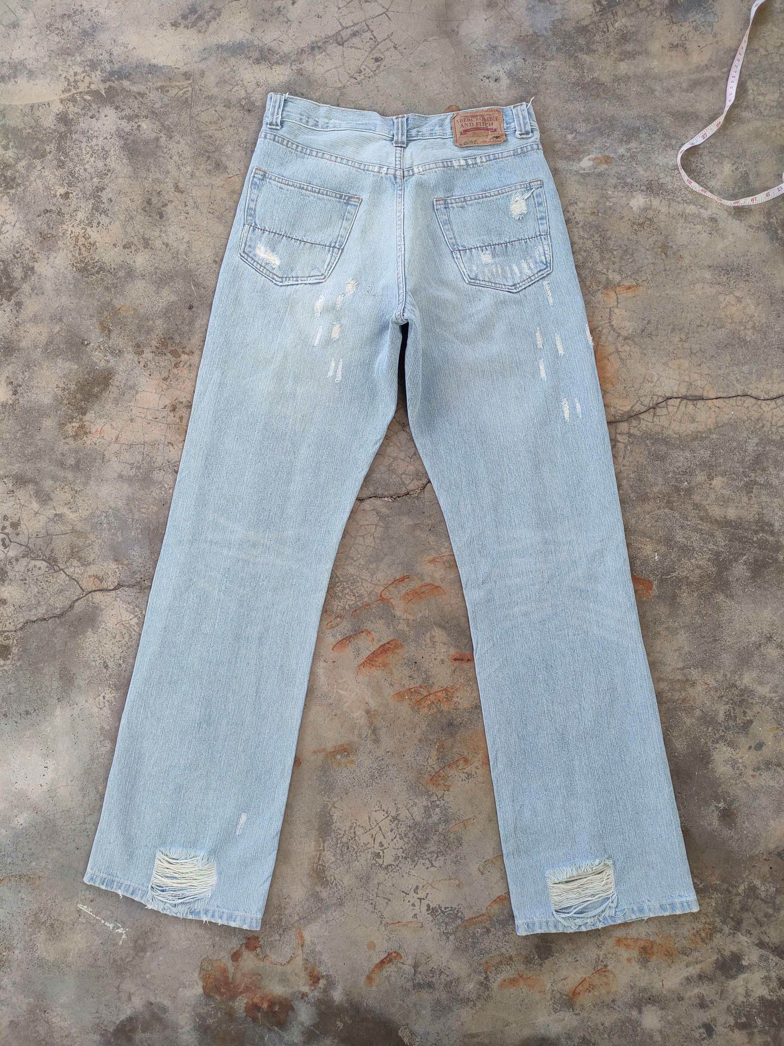 Abercrombie & Fitch W32 VINTAGE BOOTCUT FLARE FADED RIPPED JEANS PANTS Size US 32 / EU 48 - 9 Thumbnail