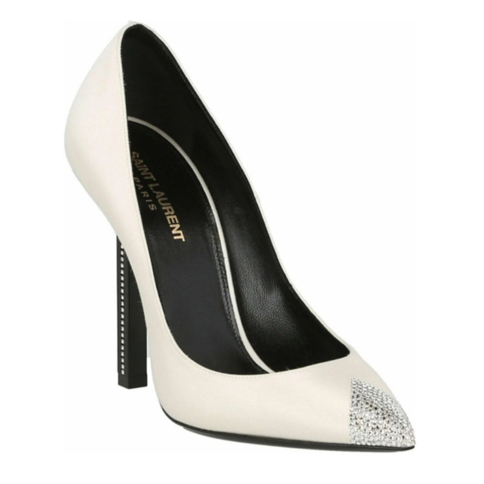 Saint Laurent Paris Saint Laurent Tower 110 Strass Silk Satin Pointed Toe Heels Size US 6.5 / IT 36.5 - 1 Thumbnail