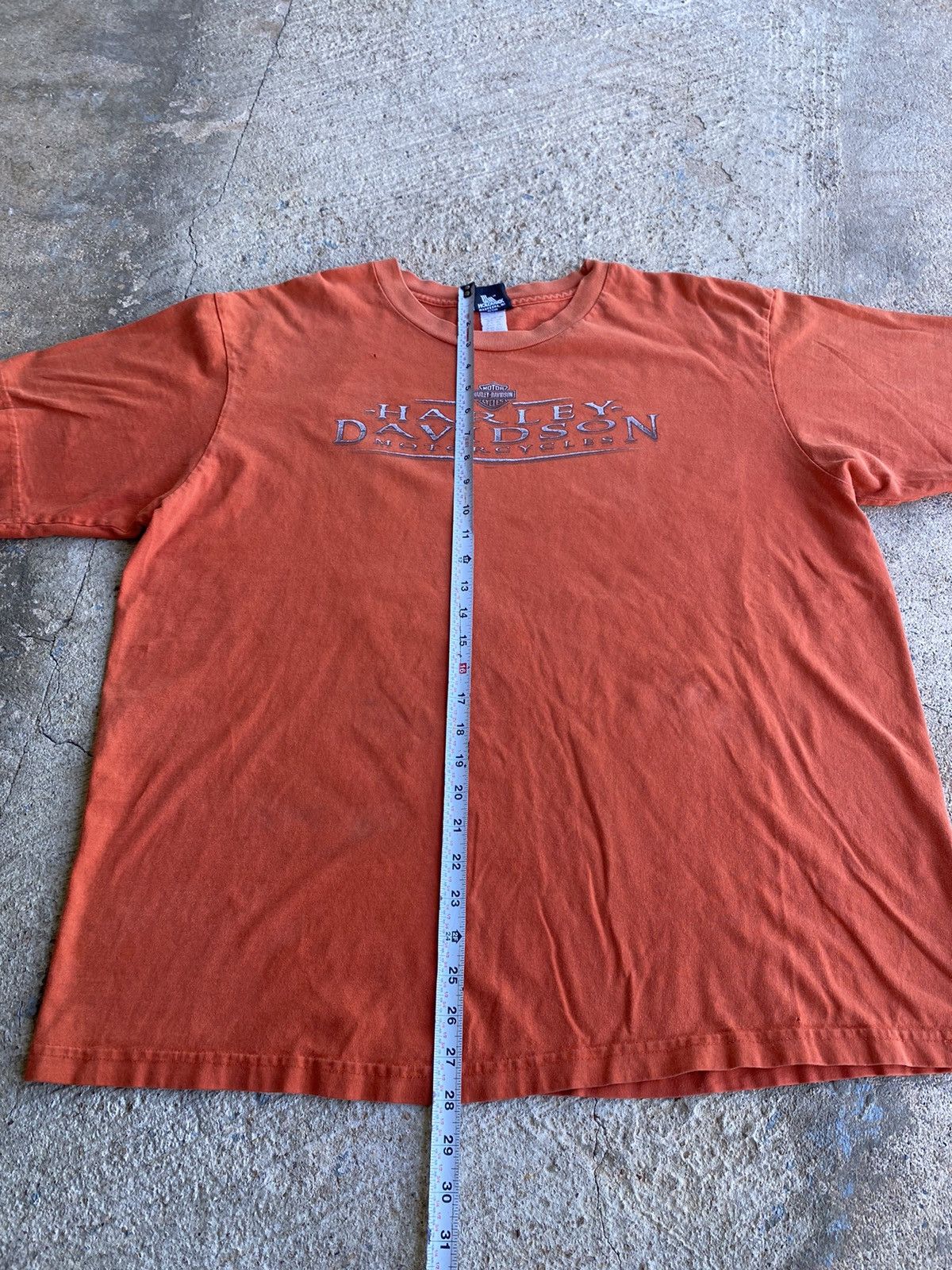 Harley Davidson × Vintage Vintage Y2K Harley Davidson Faded Orange Shirt Size US XL / EU 56 / 4 - 9 Thumbnail