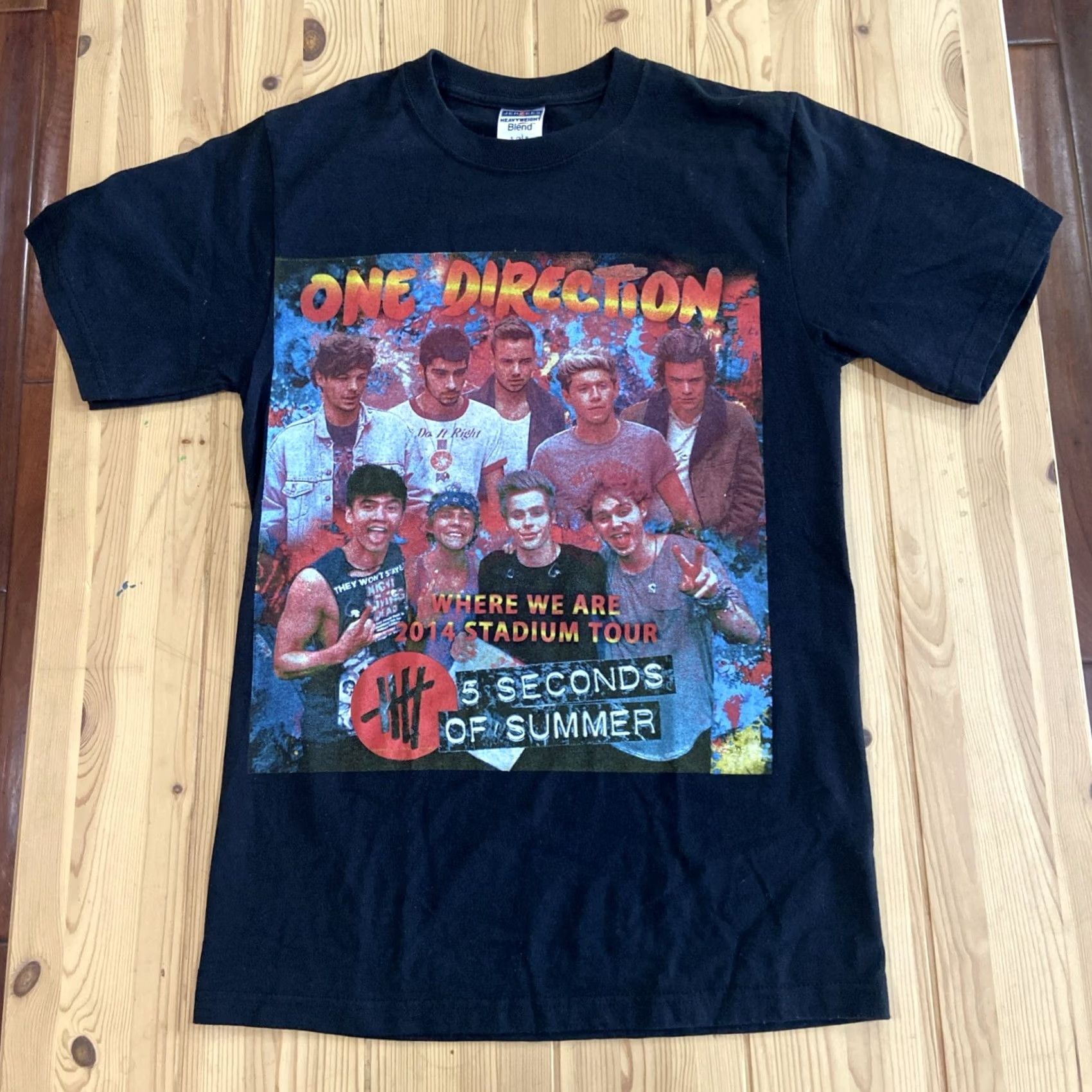Jerzees One Direction Where We Are Shirt Mens Small Black 2014 Stadium Tour 5SOS Jerzees Shirt Size US S / EU 44-46 / 1 - 2 Thumbnail