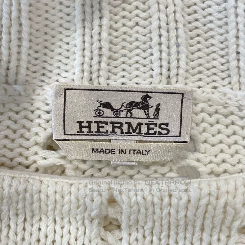 Hermes Hermes Light Beige Openwork Knit Top Size M / US 6-8 / IT 42-44 - 5 Thumbnail