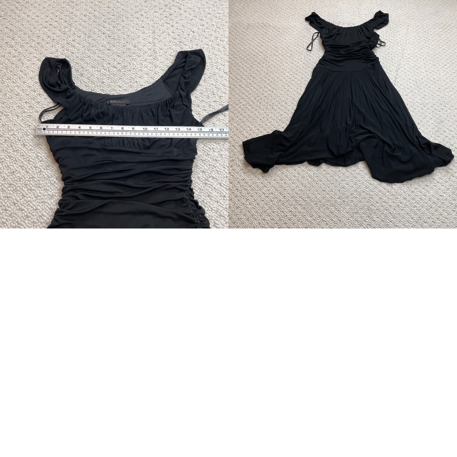 Bcbgmaxazria VINTAGE BCBGMAXAZRIA Dress Womens Small Sleeveless Black Acetate Midi Stretch Size S / US 4 / IT 40 - 8 Thumbnail