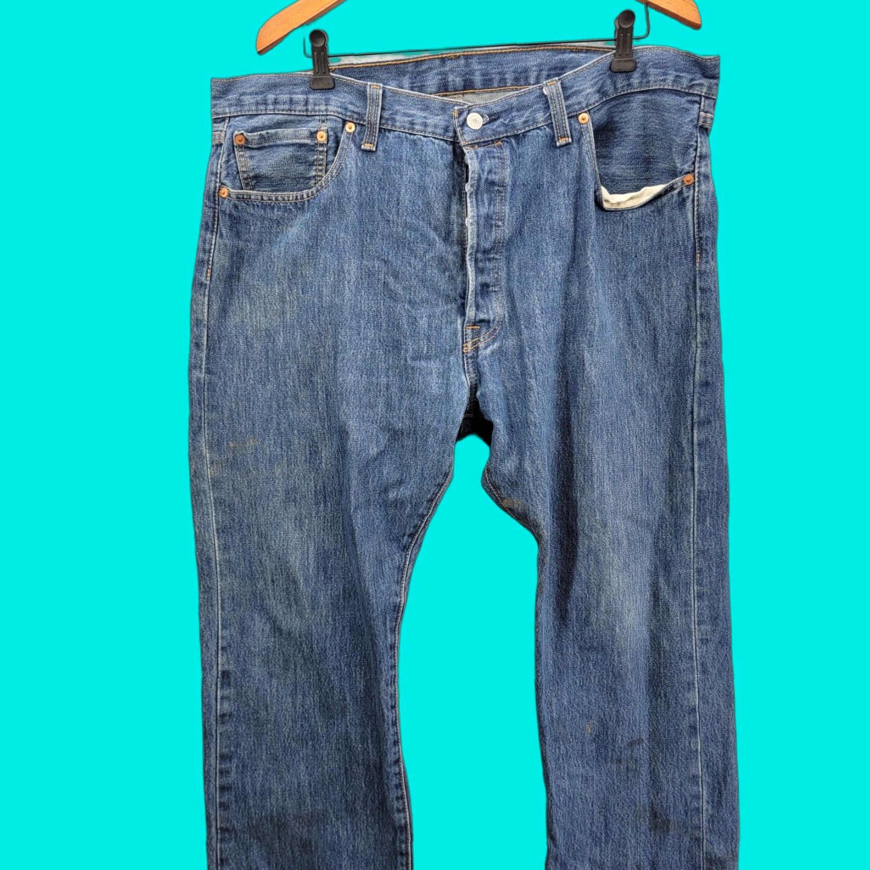 Vintage Levi’s 501 Jeans Size 40 X 30 Dark Blue Button Front Jeans Men Regular Inseam 30 Size US 40 / EU 56 - 1 Thumbnail