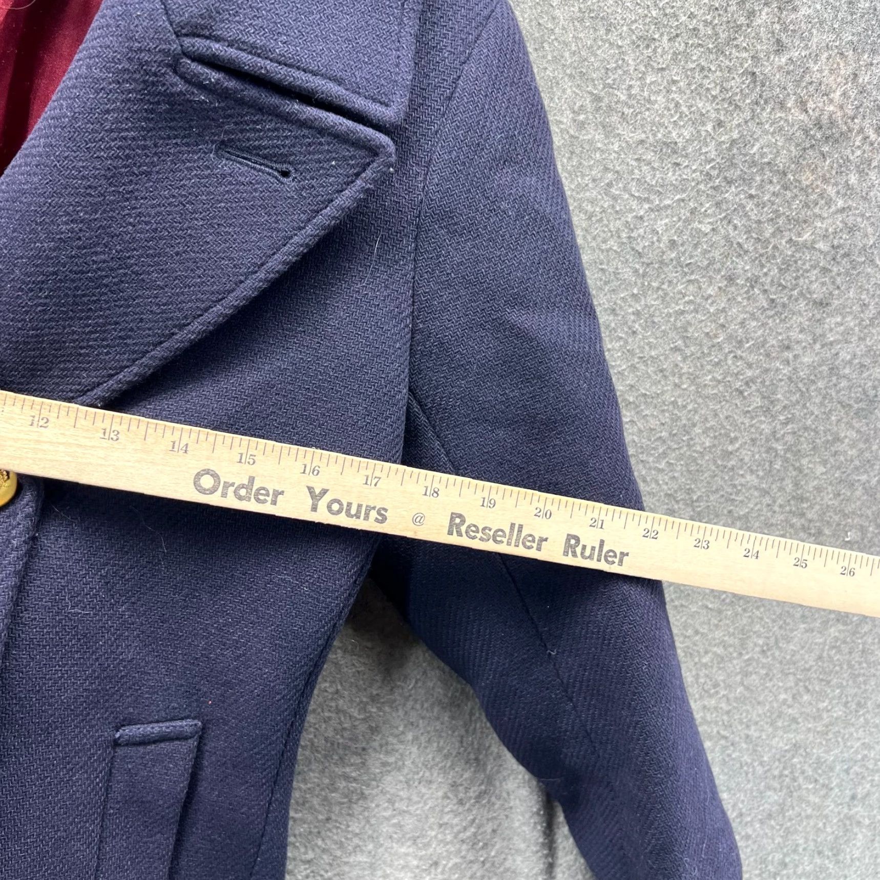 J.Crew VINTAGE J.CREW Peacoat Women 4 Navy Wool Gold Button Nello Gori Italy Stadium Cloth Coat Size S / US 4 / IT 40 - 4 Thumbnail