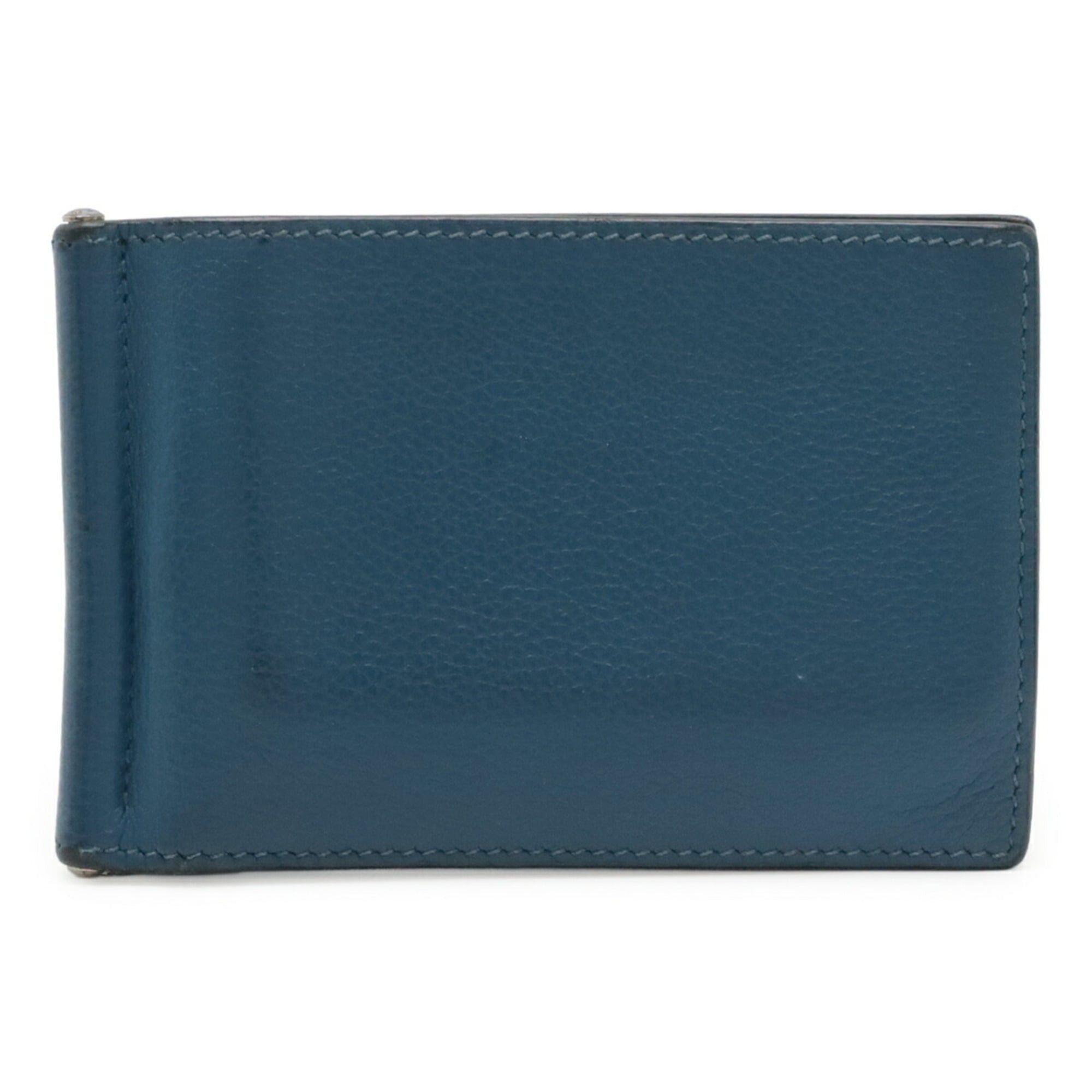 Hermes HERMES Poker Bi-fold Wallet, Money Clip Style, Veau Epsom Leather, Peacock Blue Size ONE SIZE - 1 Thumbnail