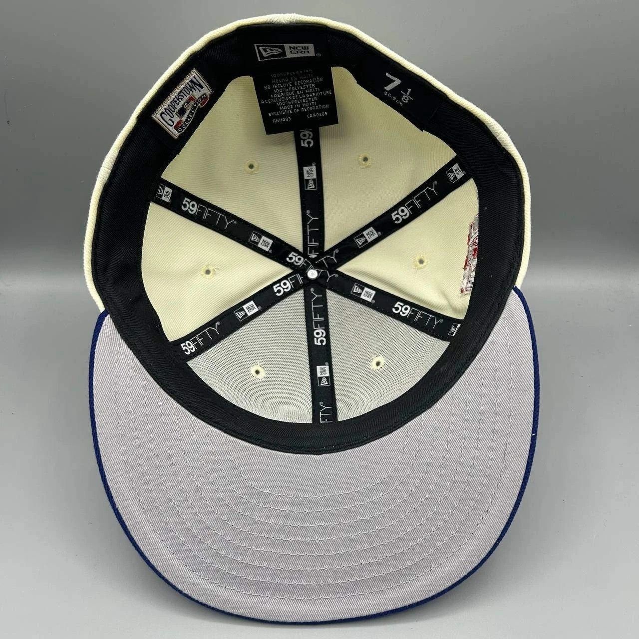 New Era Los Angeles LA Dodgers Hat Men 7 1/8 White Blue MLB Fitted Size ONE SIZE - 2 Thumbnail