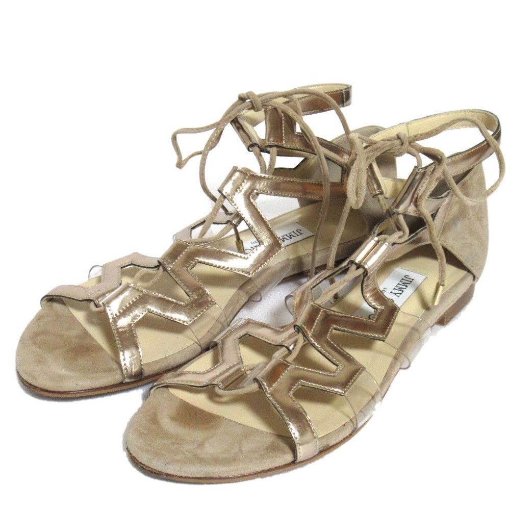 Jimmy Choo Jimmy Choo JIMMY CHOO Lace Up Sandals Leather Shoes DUTY FREE for USA Size ONE SIZE - 1 Thumbnail