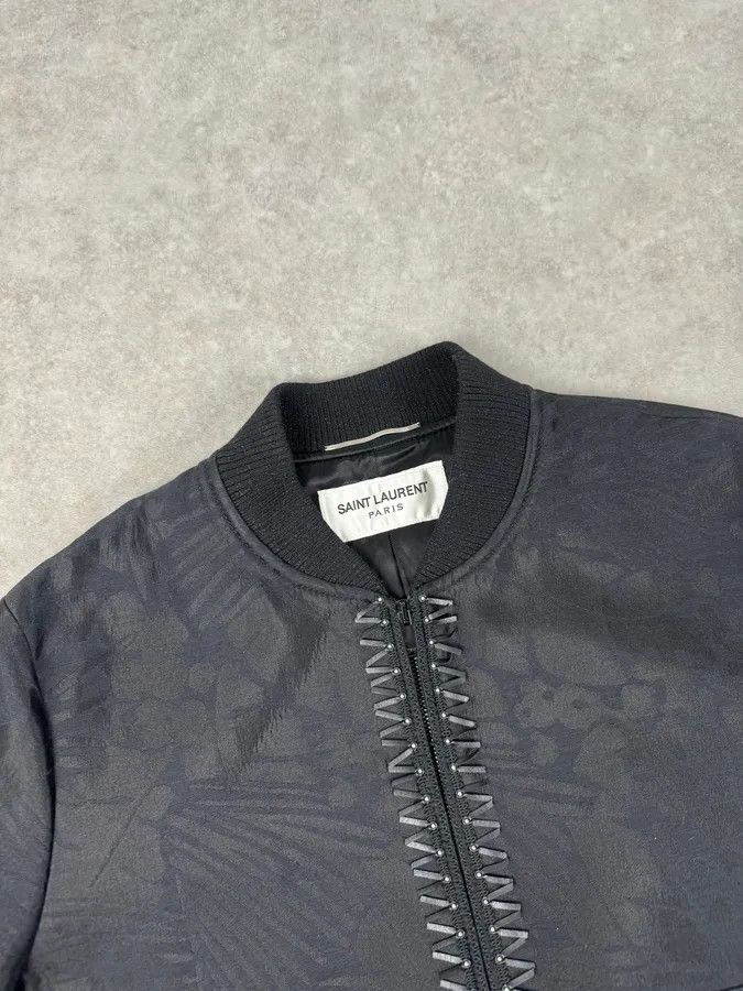 Saint Laurent Paris SS2021 Saint Laurent Black Nylon Ruched Zip Bomber Jacket Size XS / US 0-2 / IT 36-38 - 5 Thumbnail