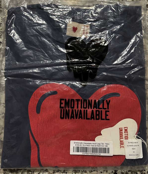 Emotionally Unavailable HEART LOGO TEE - NAVY - Size M | Grailed