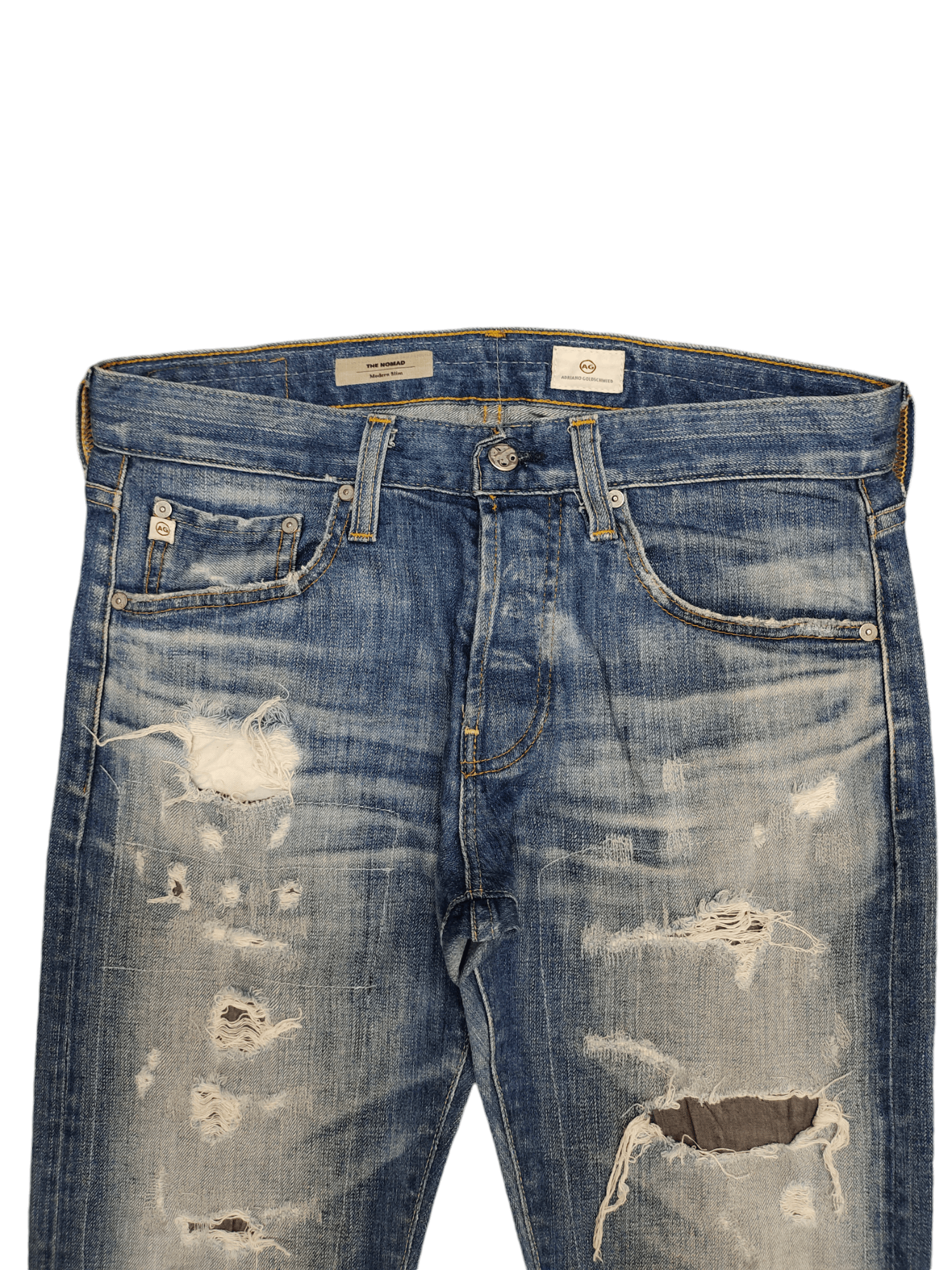 Kapital AG Adriano Goldschmied Clawmark Distress Patchwork Jeans Y2k Size US 31 - 2 Thumbnail