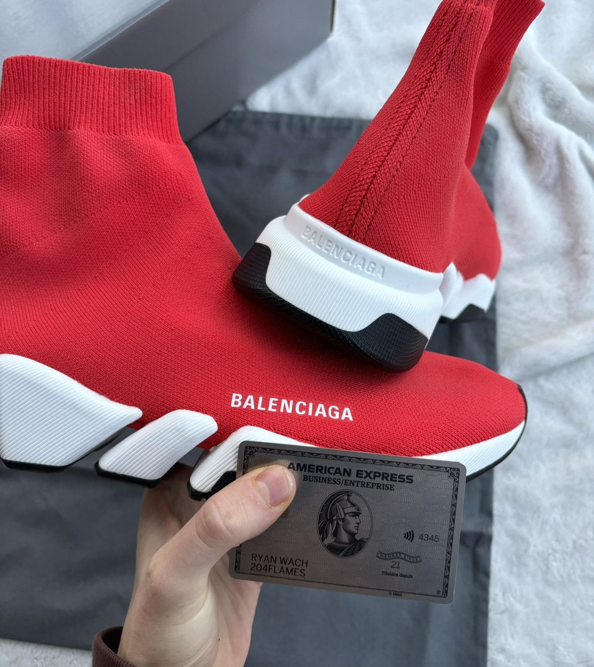 Balenciaga Balenciaga Red/White/Black Speed Runners Size US 9 / EU 42 - 2 Thumbnail