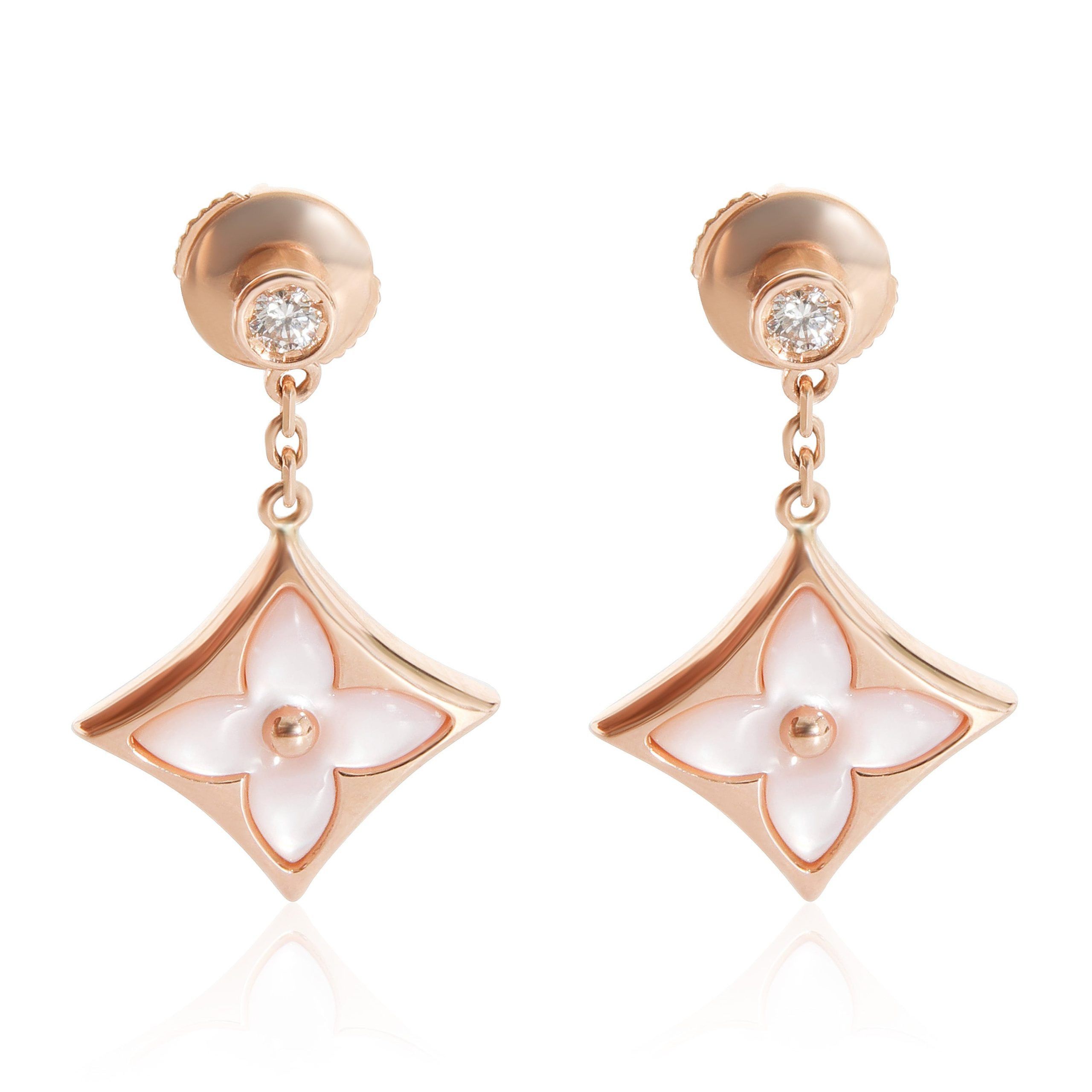 Louis Vuitton Louis Vuitton Color Blossom BB Star Earrings in 18K Rose Gold 0.08 CTW Size ONE SIZE - 1 Thumbnail