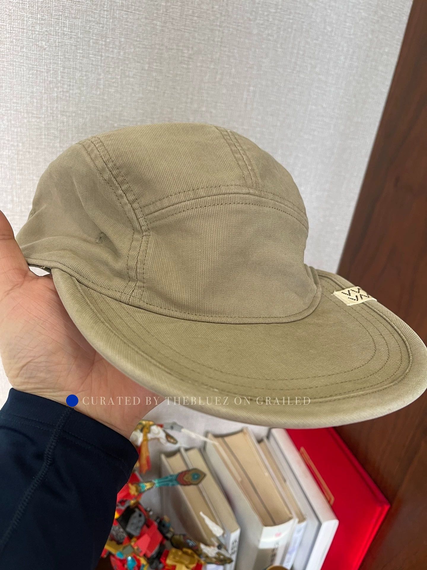 Visvim Olive Green Camp Cap with Brass Buckle Size ONE SIZE - 1 Thumbnail