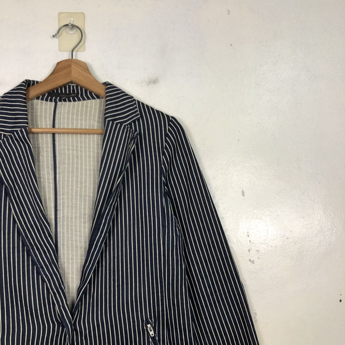 Indigo 📌Vintage Denim Indigo Striped Design Hickory B7 Issey Miyake Size US M / EU 48-50 / 2 - 8 Thumbnail